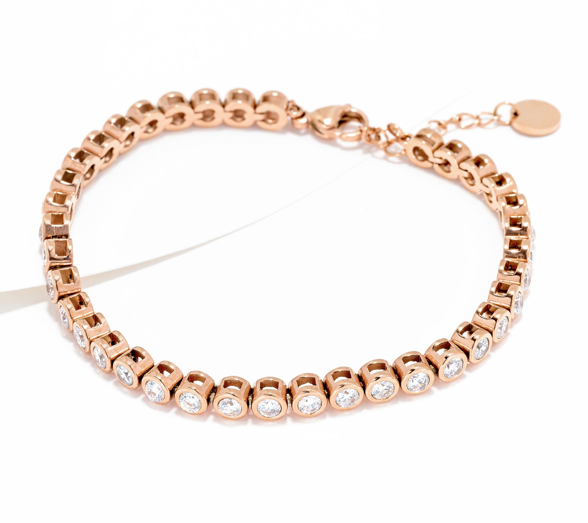 Steel by Diamonique Adjustable Tennis Bracelet