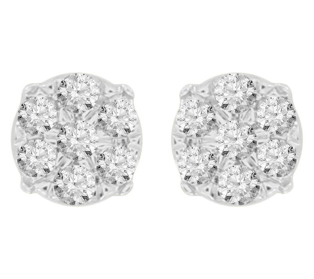 Men's 0.25 cttw Diamond Round Stud Earrings, 10K Gold