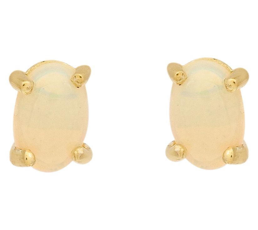Affinity Gems Ethiopian Opal Stud Earrings, 14KGold Plated