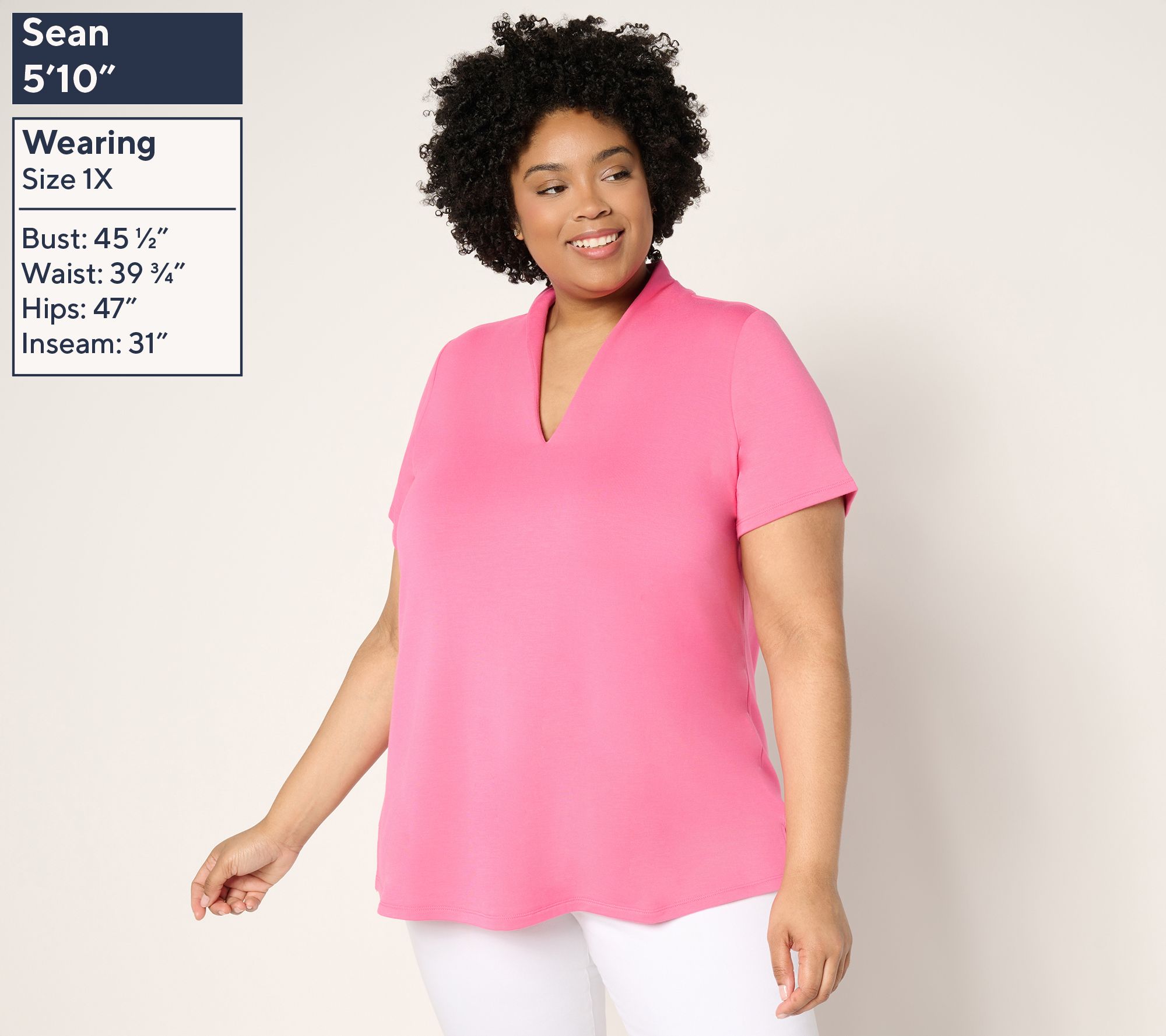 Brandis Dress Out Loud Acquitted Knit High V-Neck Short Slv Top