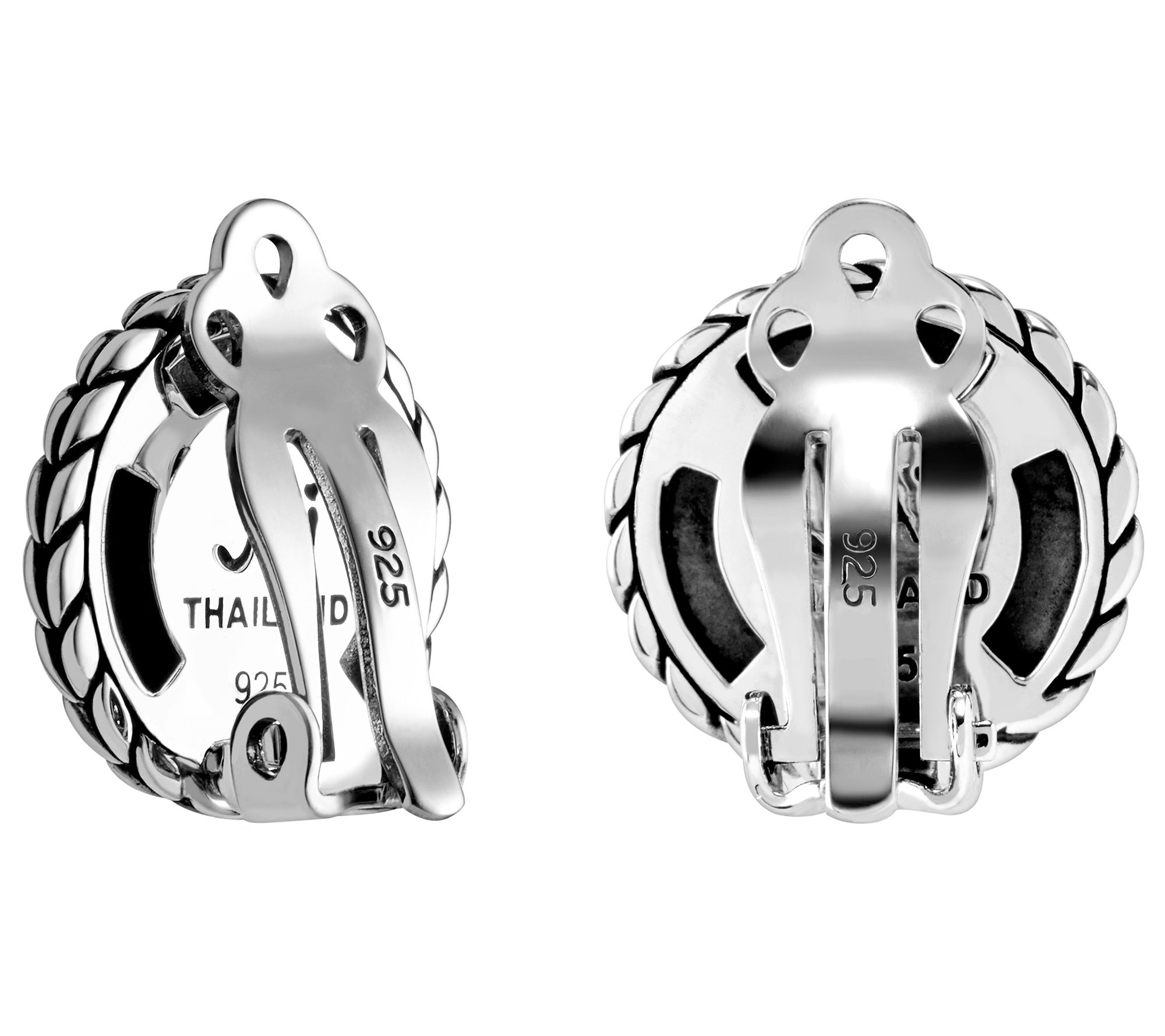 JAI Sterling Silver Hammered Clip-On Earrings