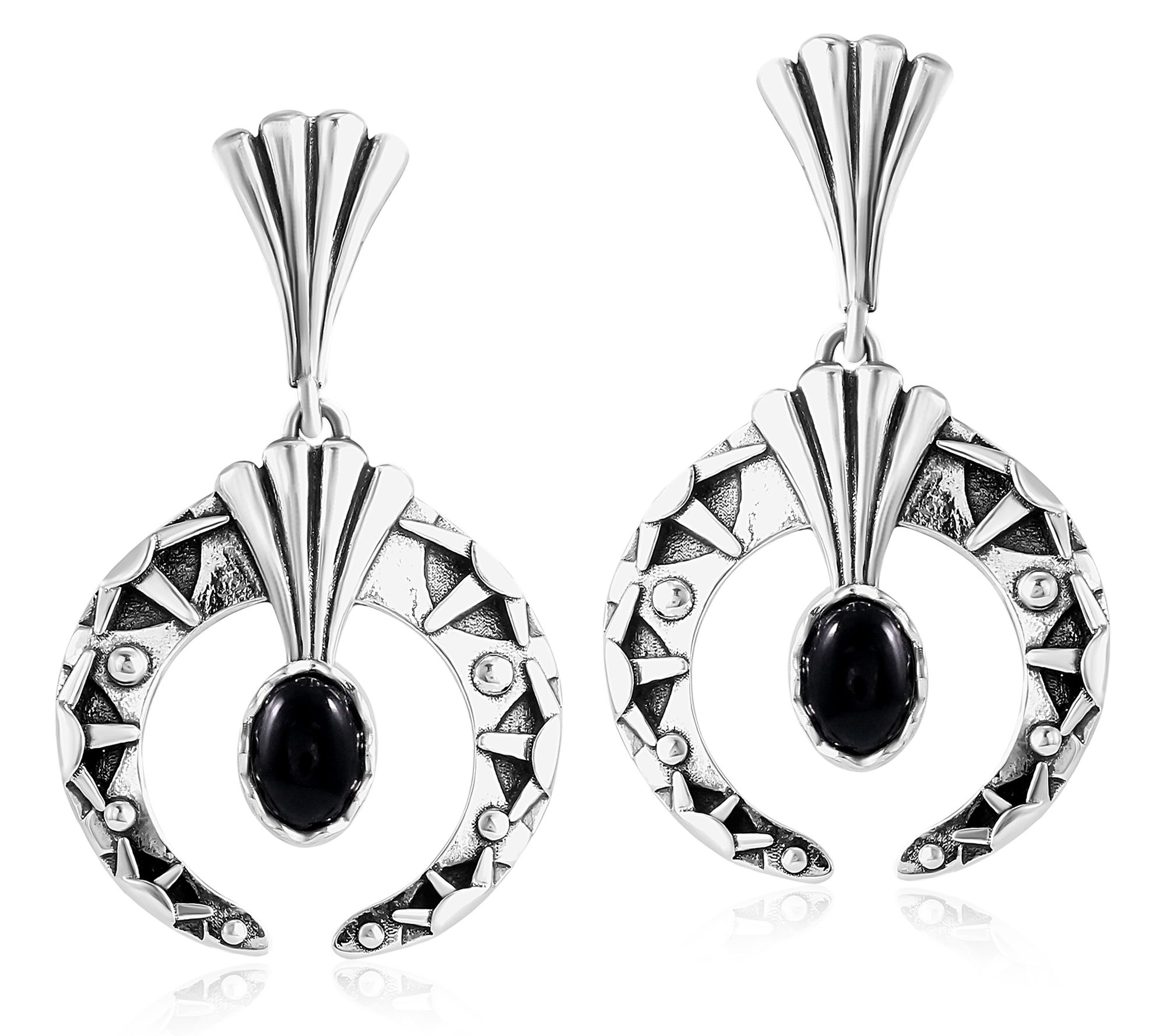 Fritz Casuse Sterling Silver Oval Gemstone NajaEarrings