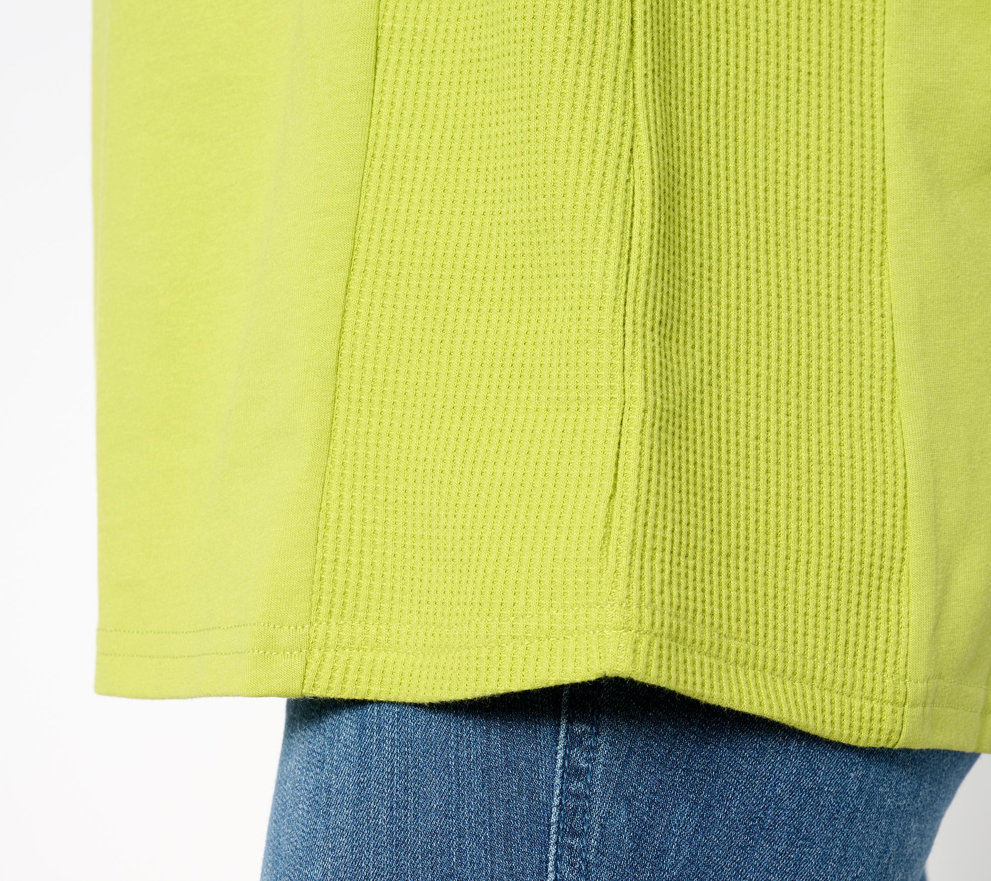 Belle by Kim Gravel Mixed Media Waffle & Jersey Slouchy Top