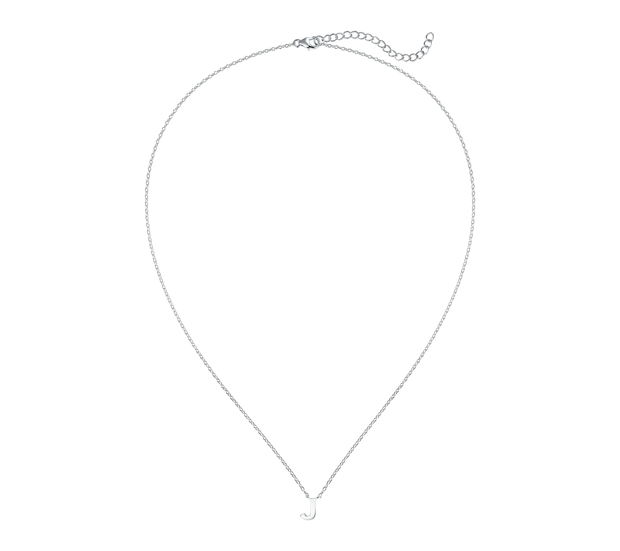 Silver Style Initial Charm Necklace, Sterling