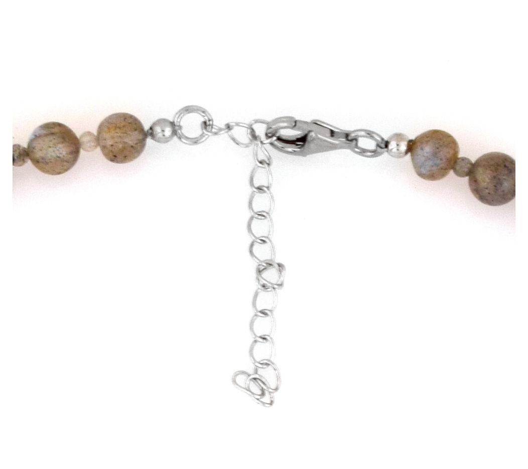 Sterling Silver Labradorite Bead Adjustable Necklace