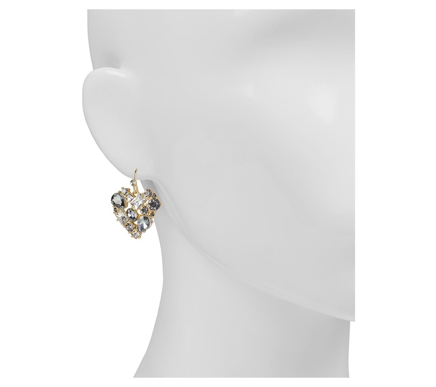 Patricia Nash Crystal Heart Drop Earrings