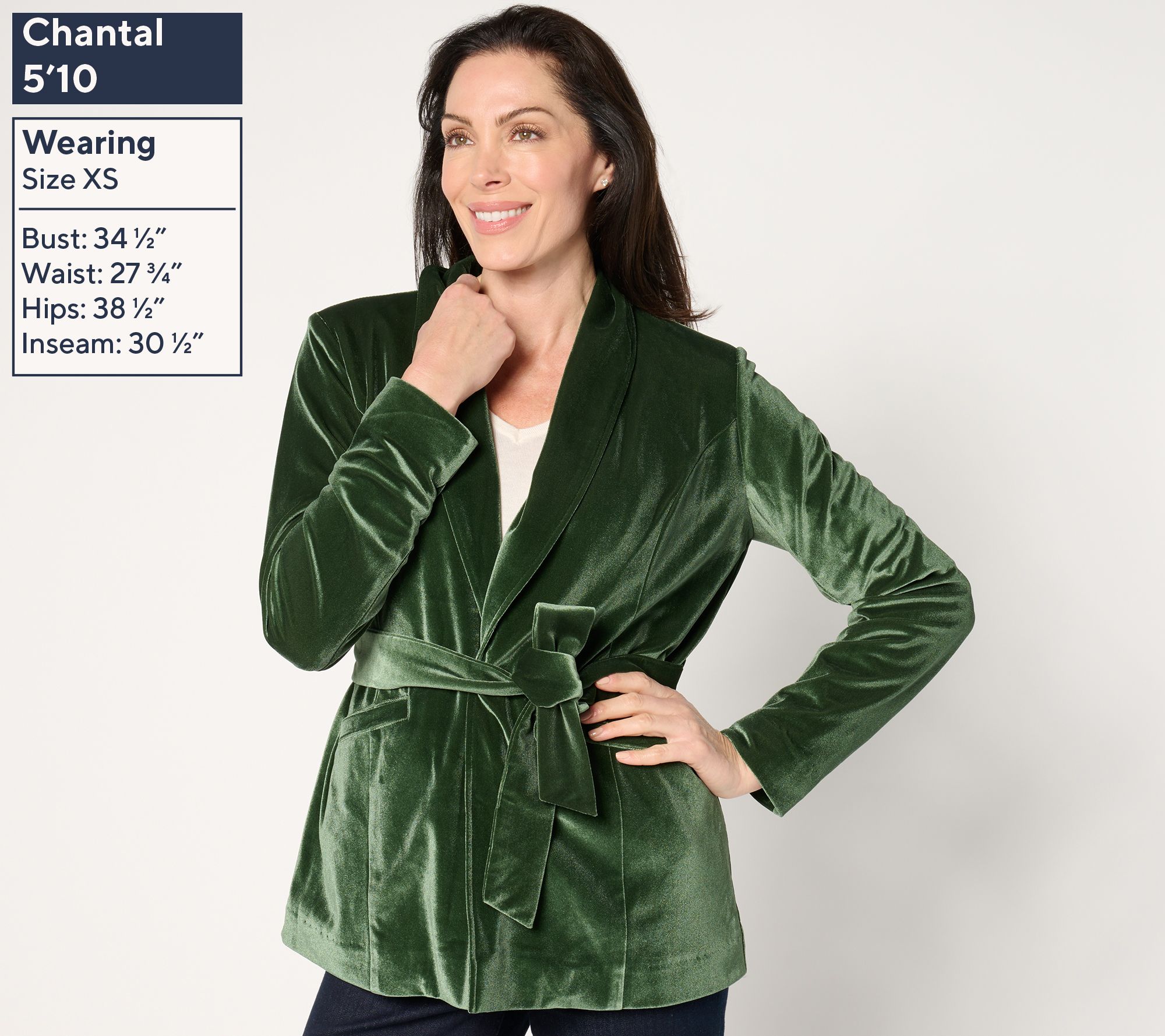 BEAUTIFUL by Lawrence Zarian The Sharon Self-Belted Velvet Blazer