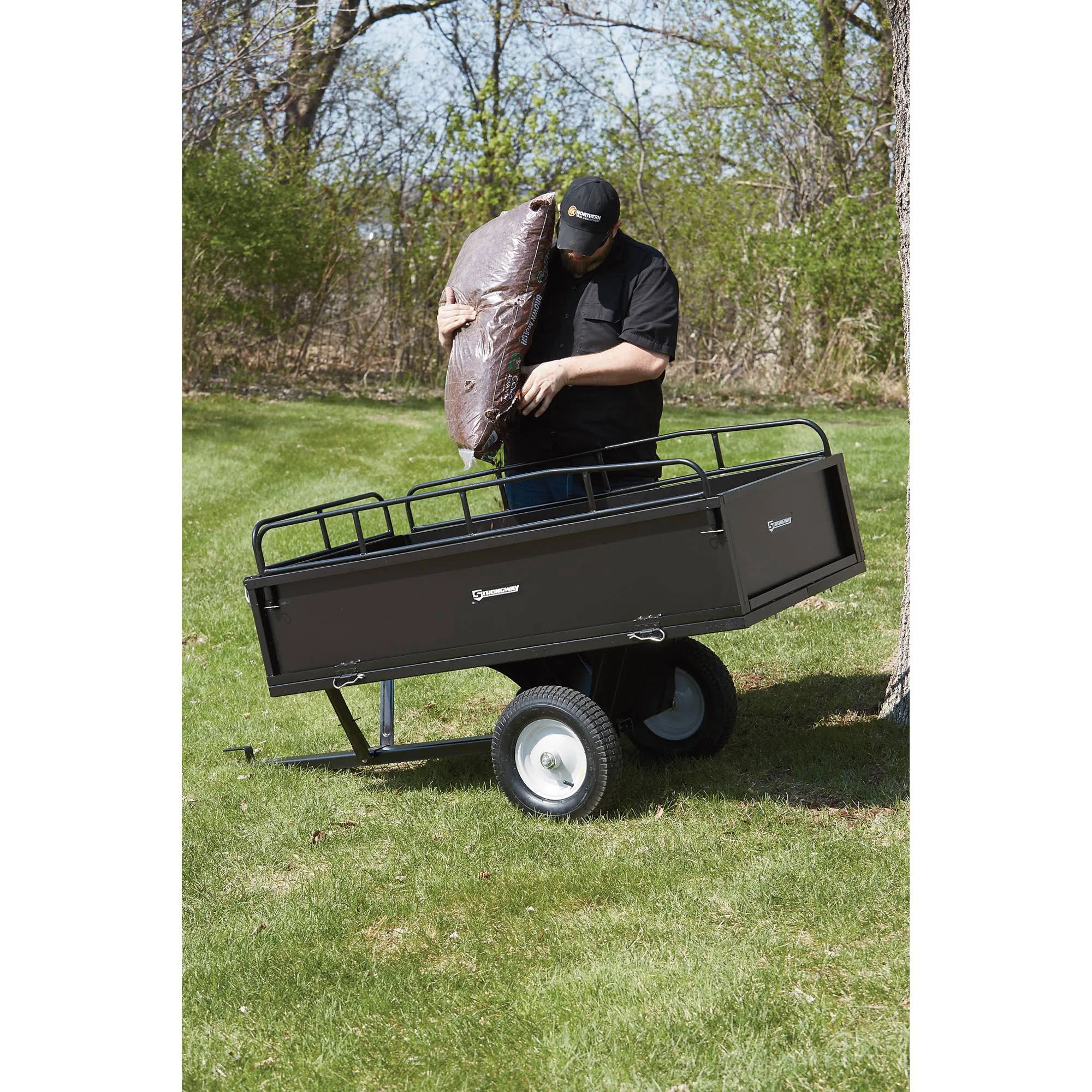 Strongway Steel Dump Cart - 1,200-Lb. Capacity, 17 Cu. ft. 2103Q091
