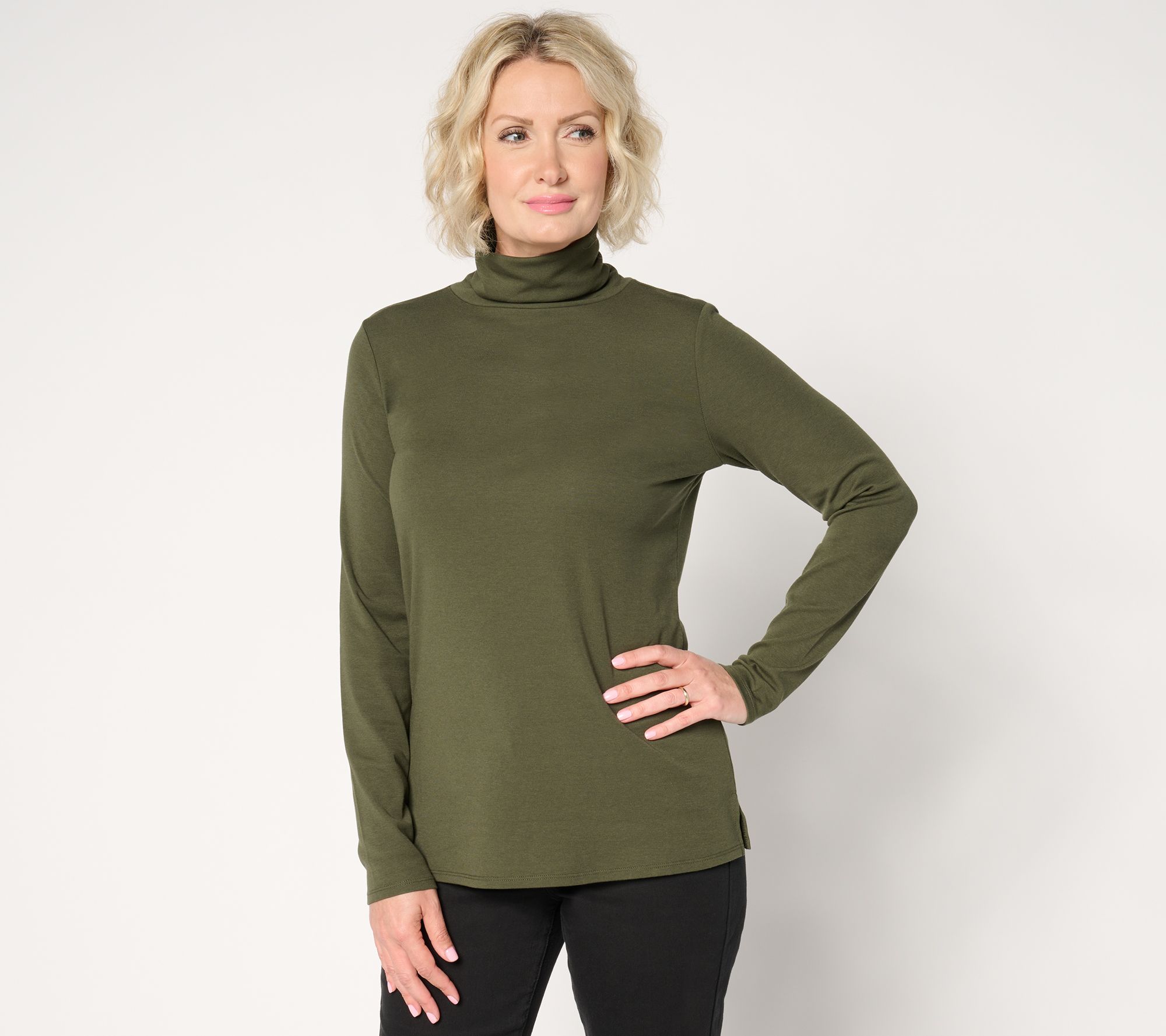 Belle by Kim Gravel TripleLuxe Micro Ribbed Turtleneck