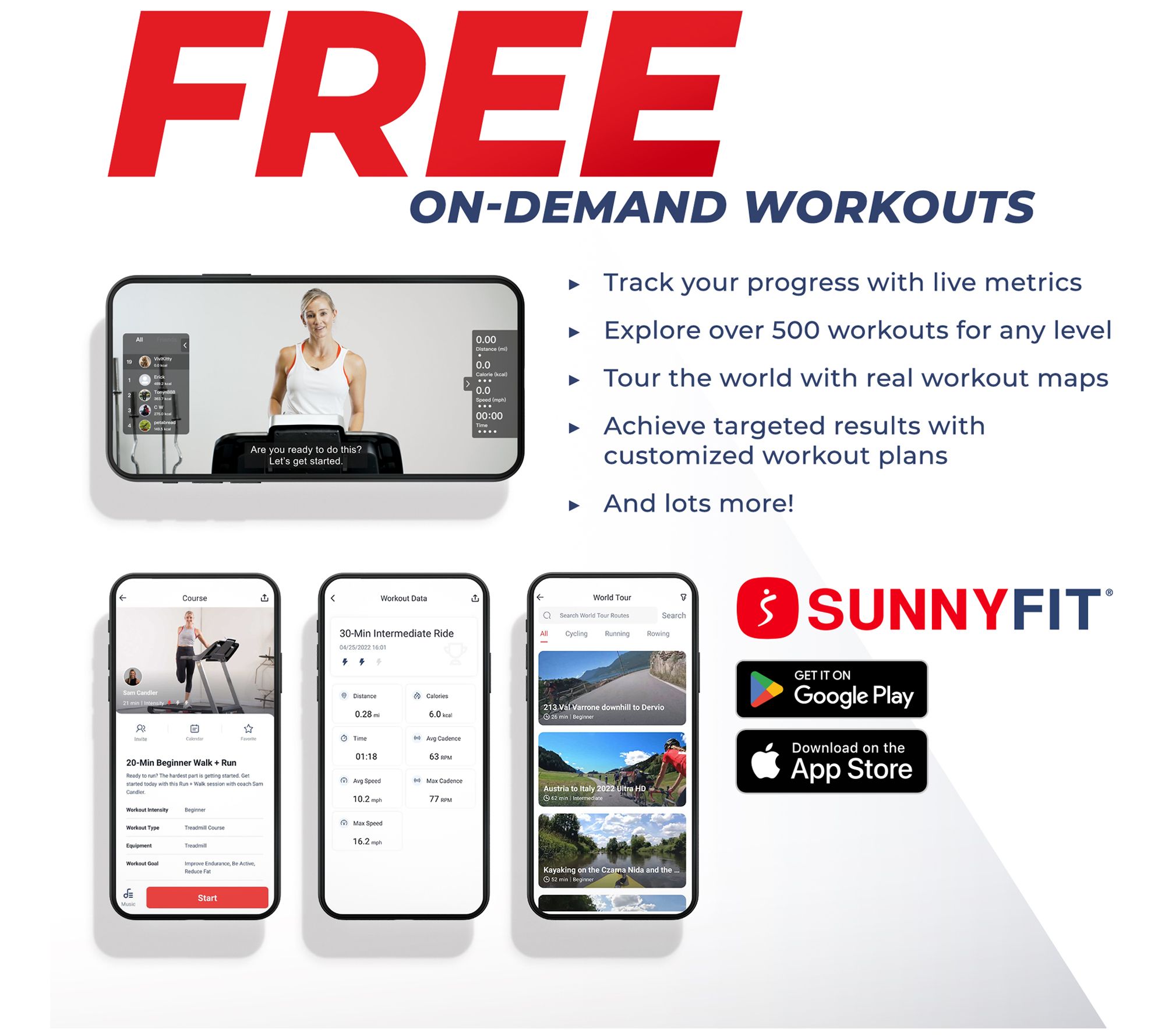 Sunny Health Fitness Interactive Smart Treadmill