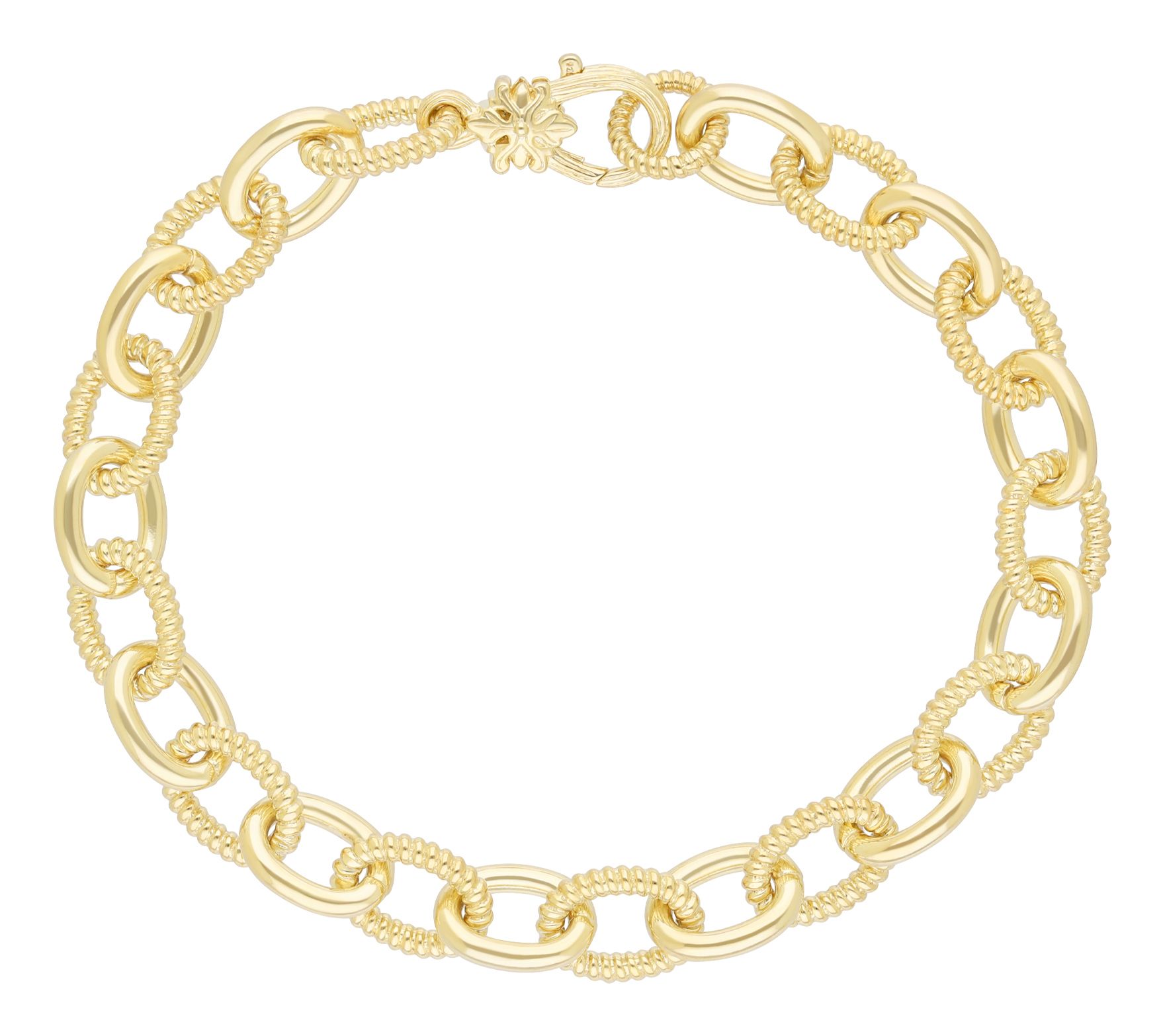 Ariva 18K Gold Clad Oval Link Bracelet