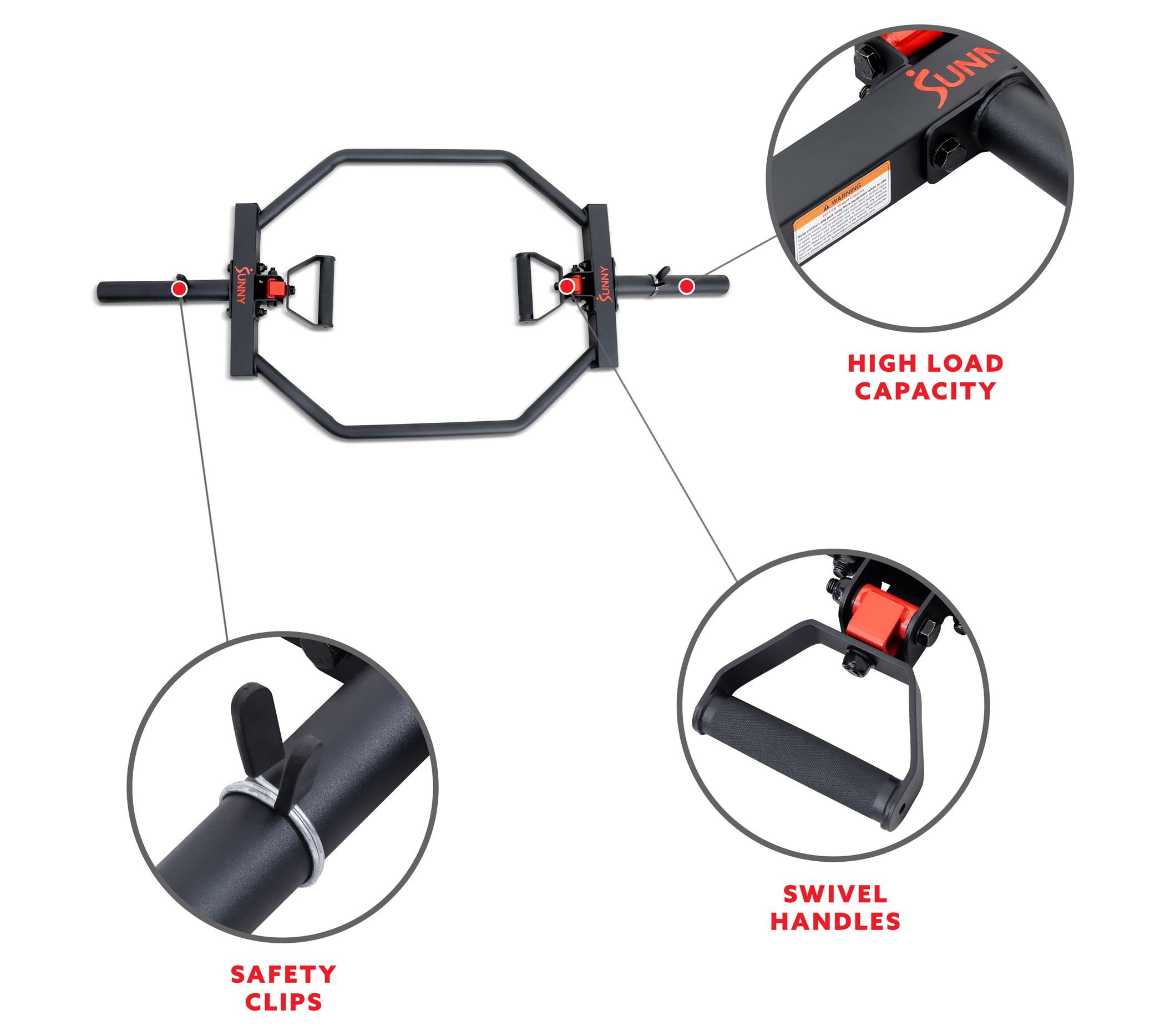 Sunny Health & Fitness Olympic Barbell Hex Bar
