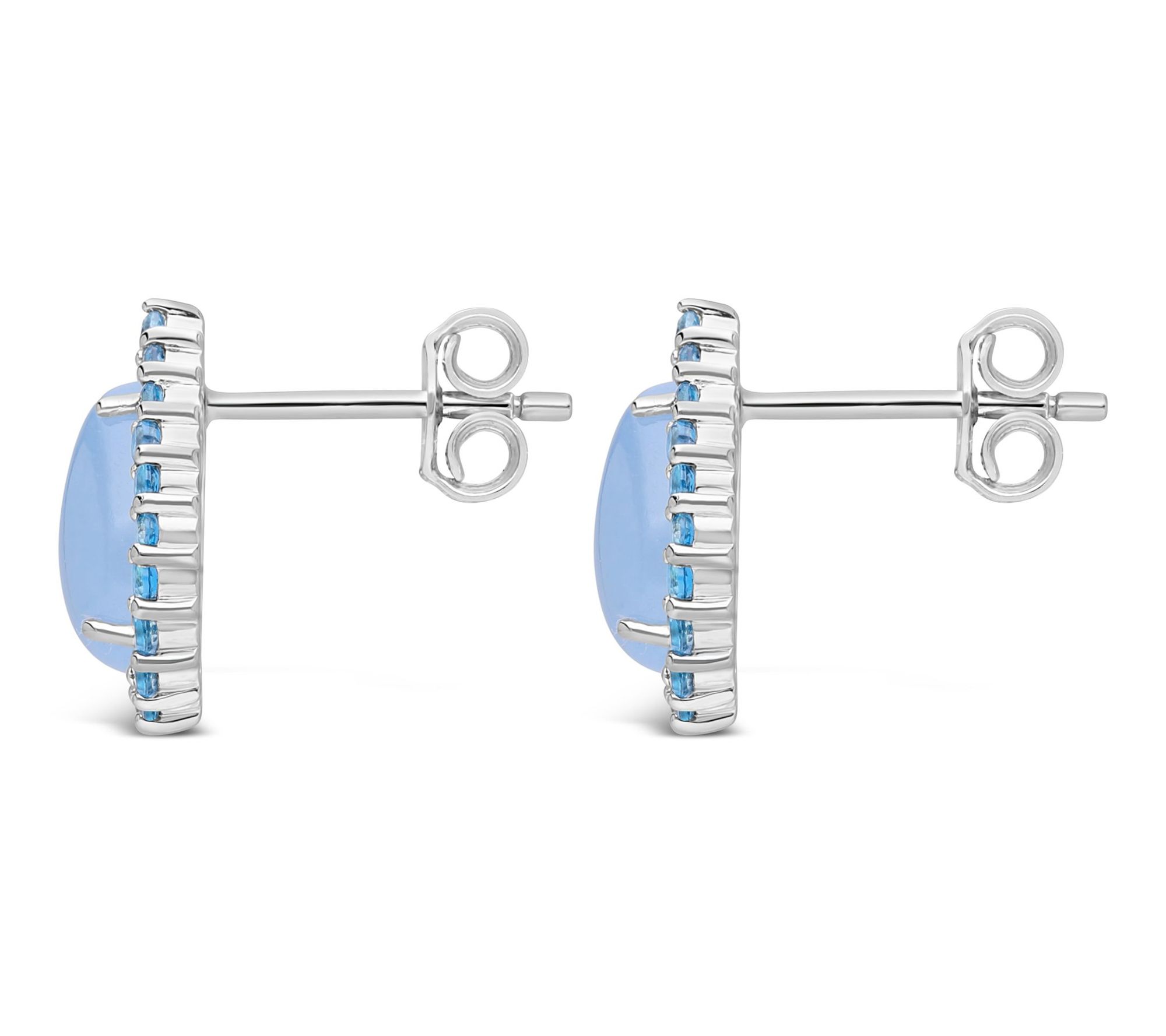 Ariva Sterling Blue Jadeite & Blue Topaz Delphine Earrings