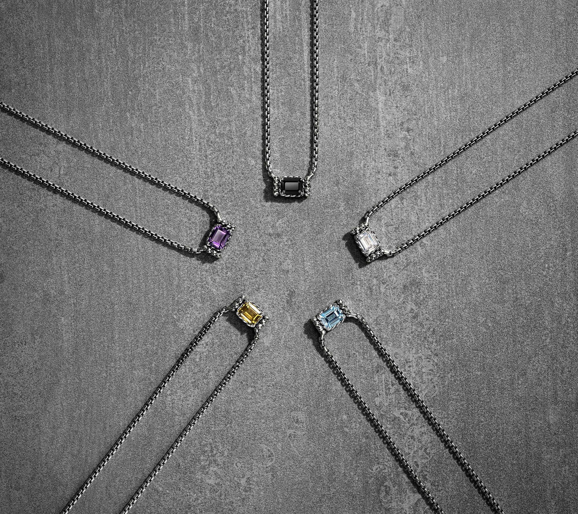 JAI Sterling Silver Emerald Cut 2.7mm Box Chain 16