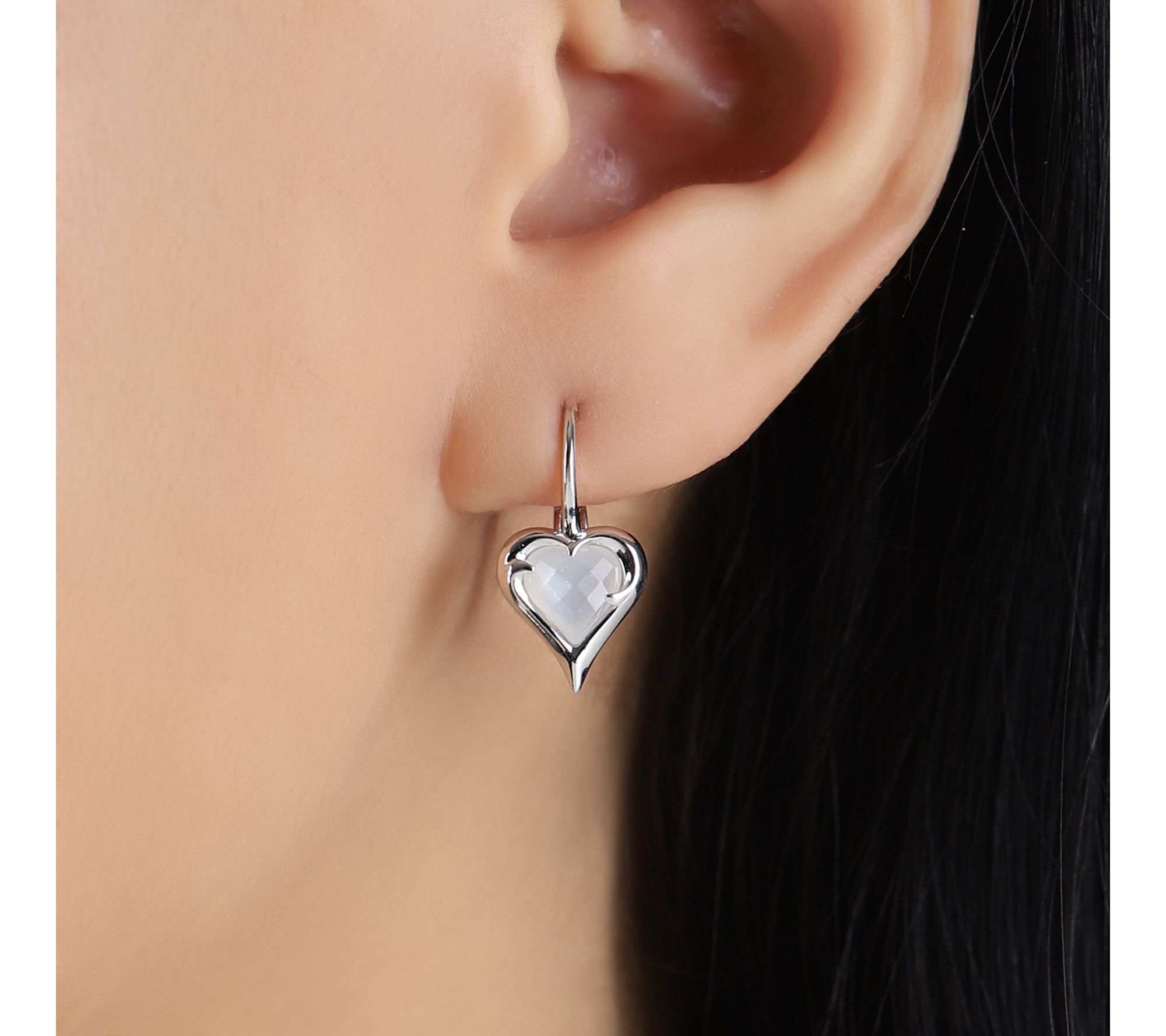Margo Manhattan Sterling Silver Moonstone LoveEarrings