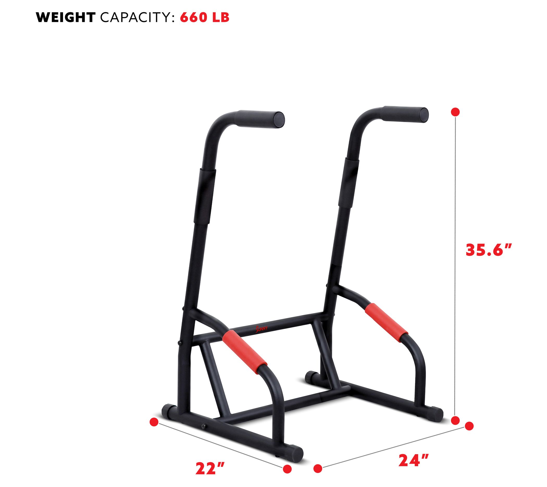 Sunny Health & Fitness Multifunction Dip Statio n Strength Bar
