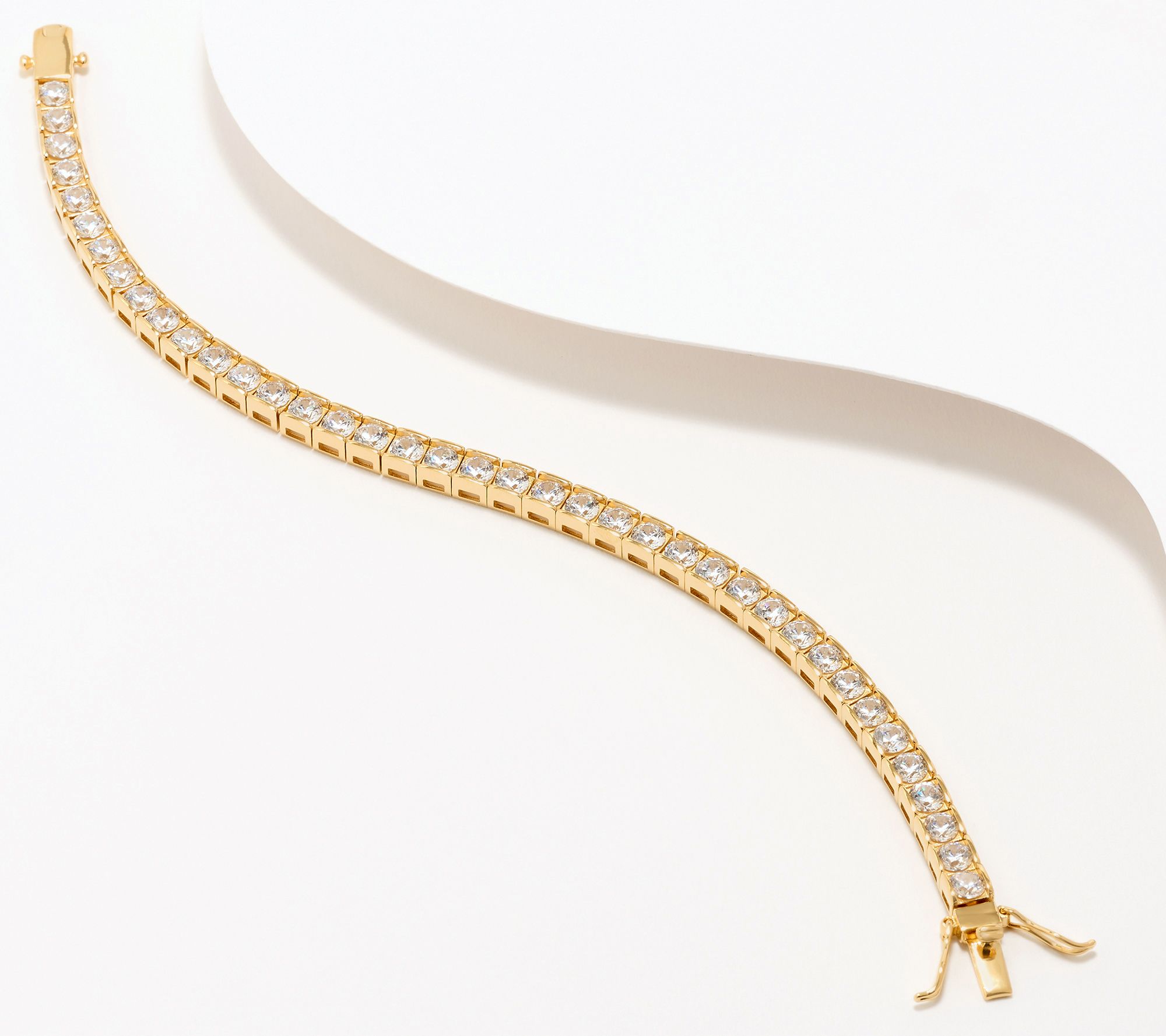 Diamonique Classics 4mm Round Channel Set Bracelet, Sterl