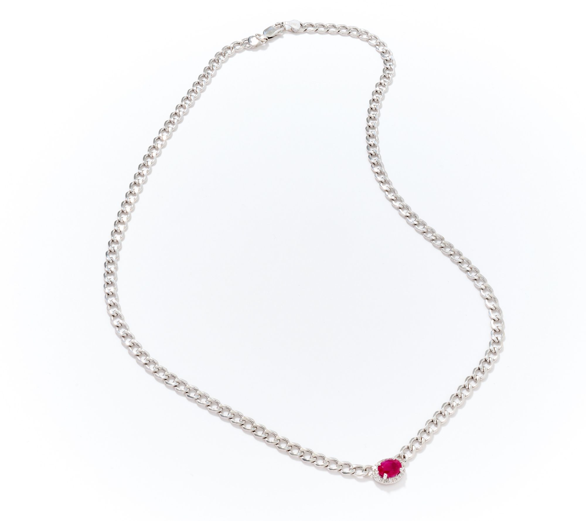 KALLATI Ruby & Diamond Curb Link 18