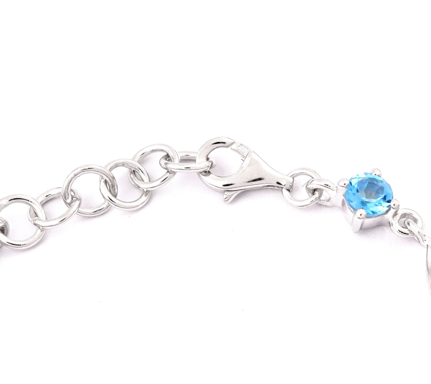 Sterling 22.85 cttw Moonstone & Swiss Blue Topaz Bracelet