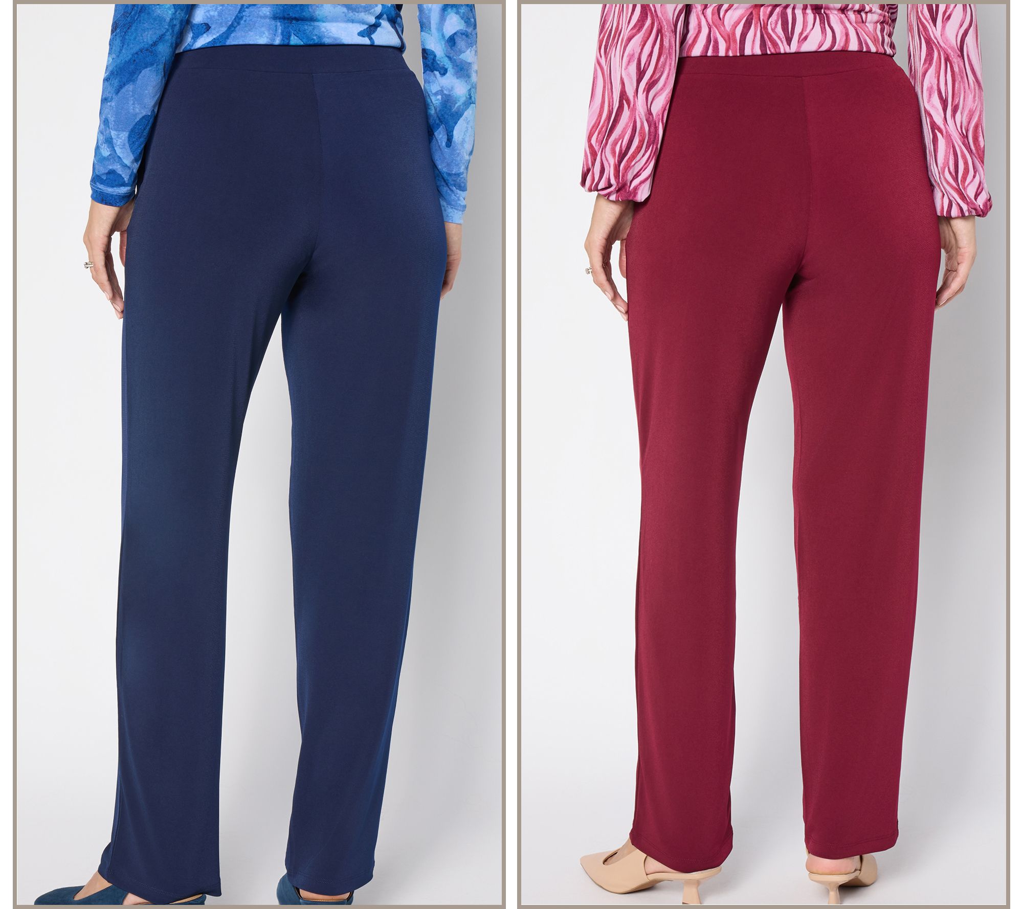 Susan Graver Essentials Petite Set of 2 Liquid Knit Pants