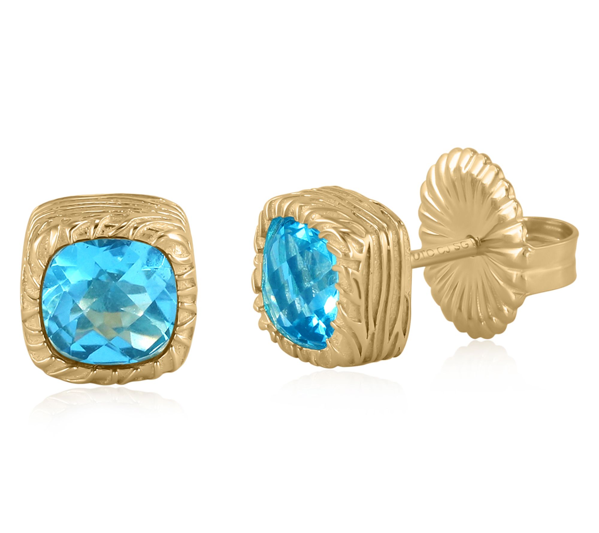 Christian James by Scott Grimes 14K Clad Cushion Cut Earrings