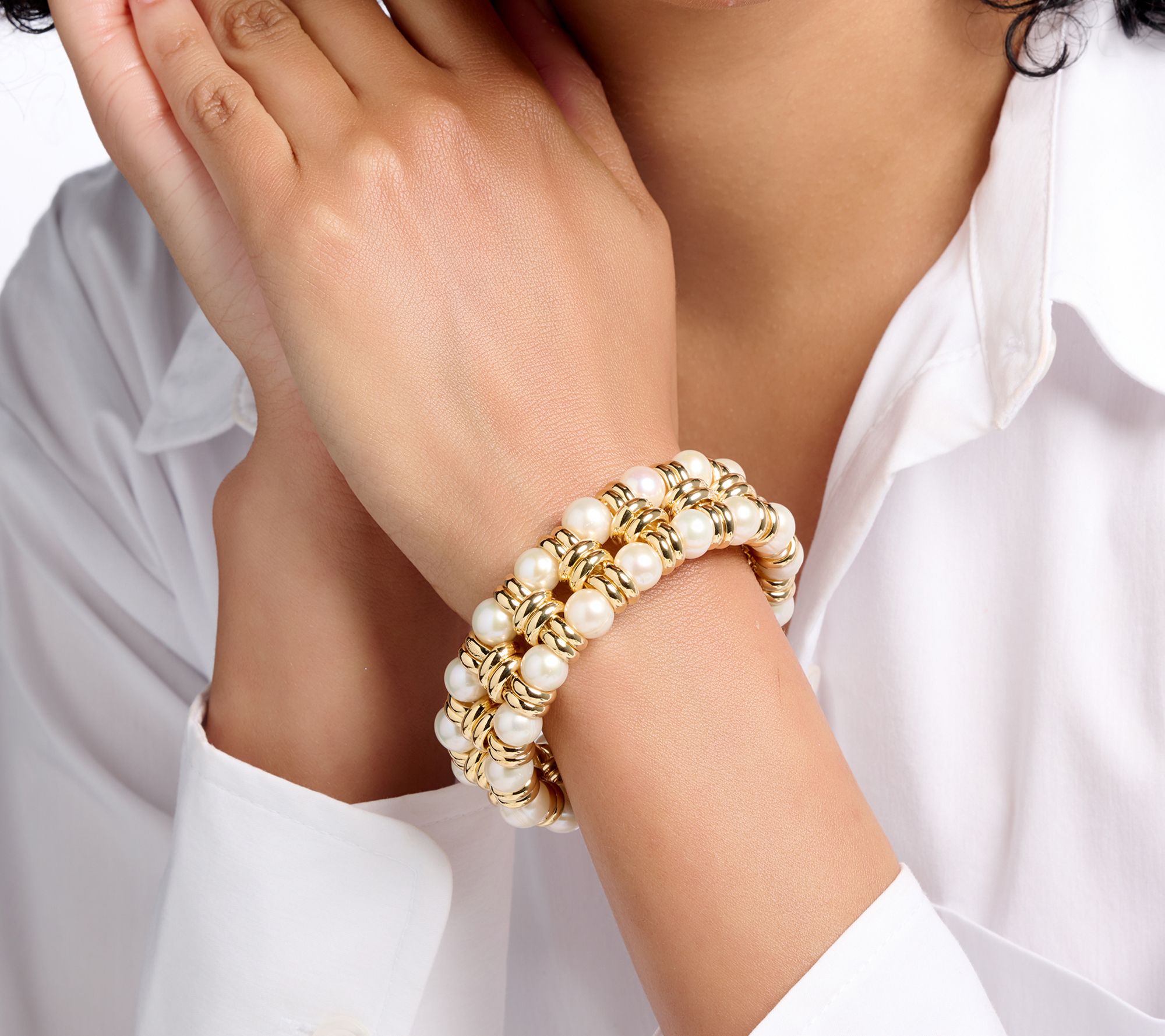 Honora Bronze Cultured Pearl Stretch Bracelet