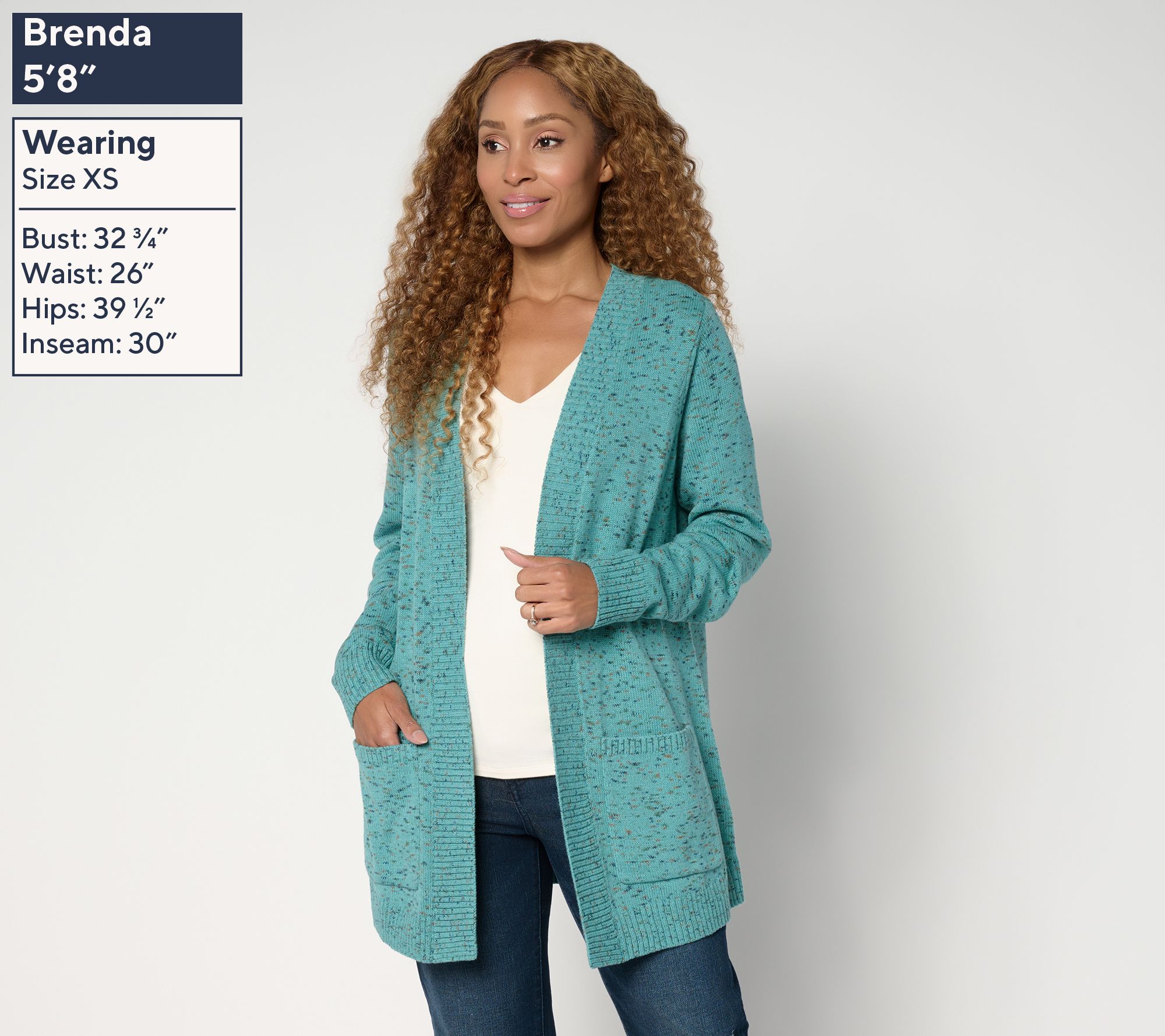 Belle by Kim Gravel Confetti Open Front Cardigan