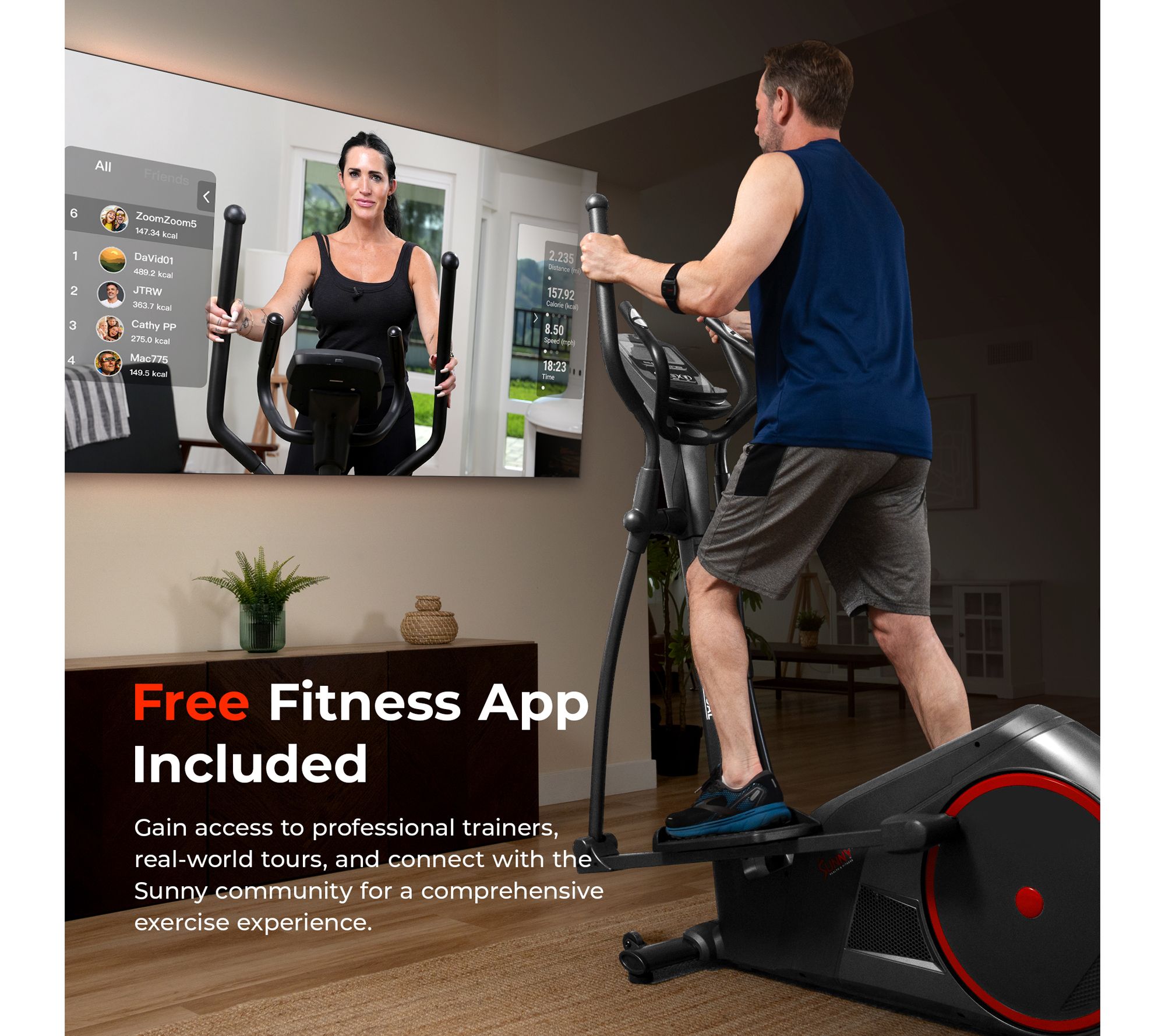 Sunny Smart Heavy-Duty Elliptical Training Machine
