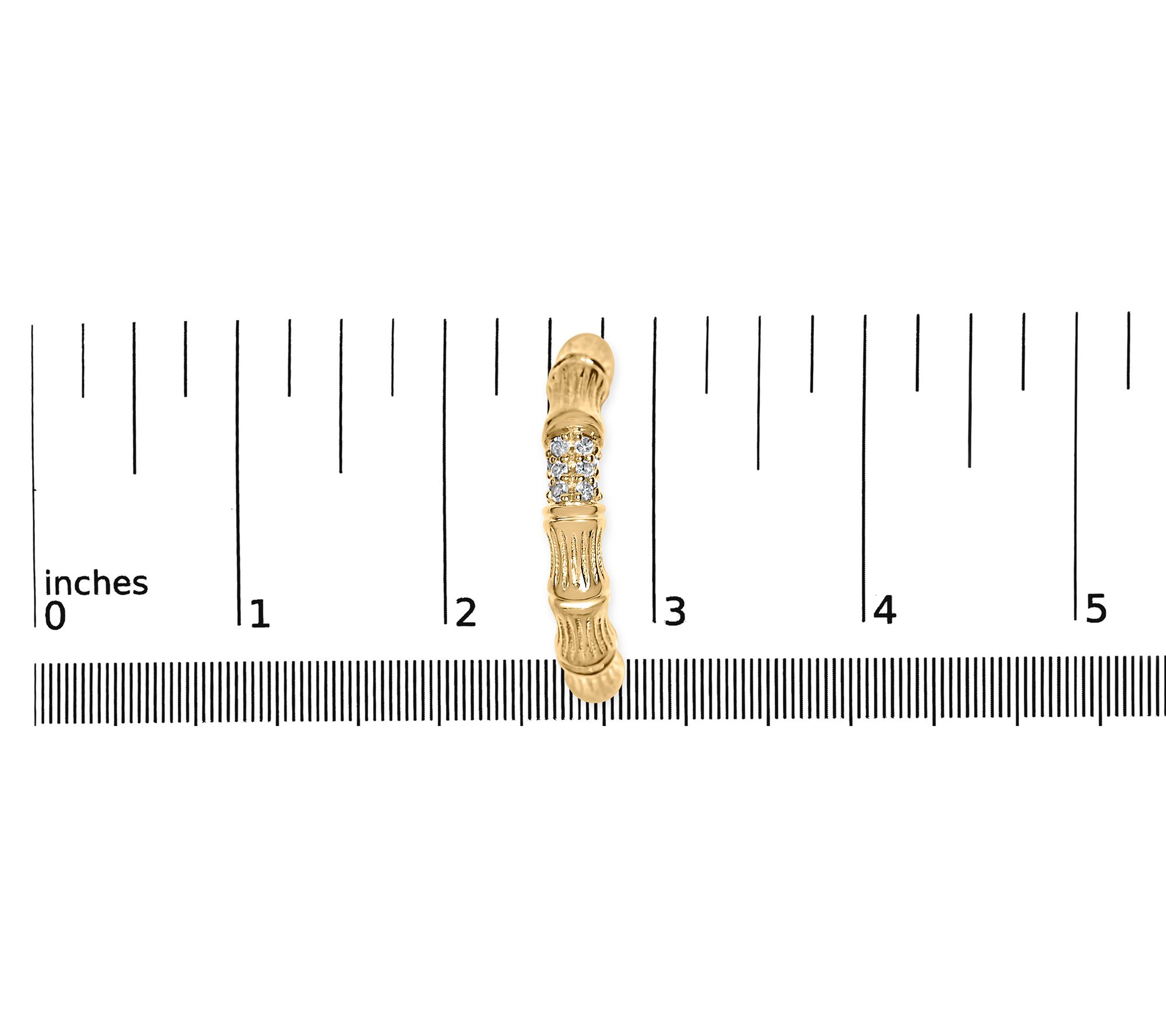 Haus of Brilliance Diamond Bamboo Hoop Earrings, 14K Plated