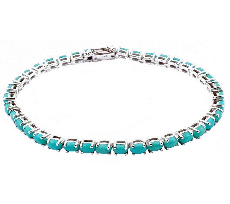 Sterling Silver Turquoise Tennis Bracelet