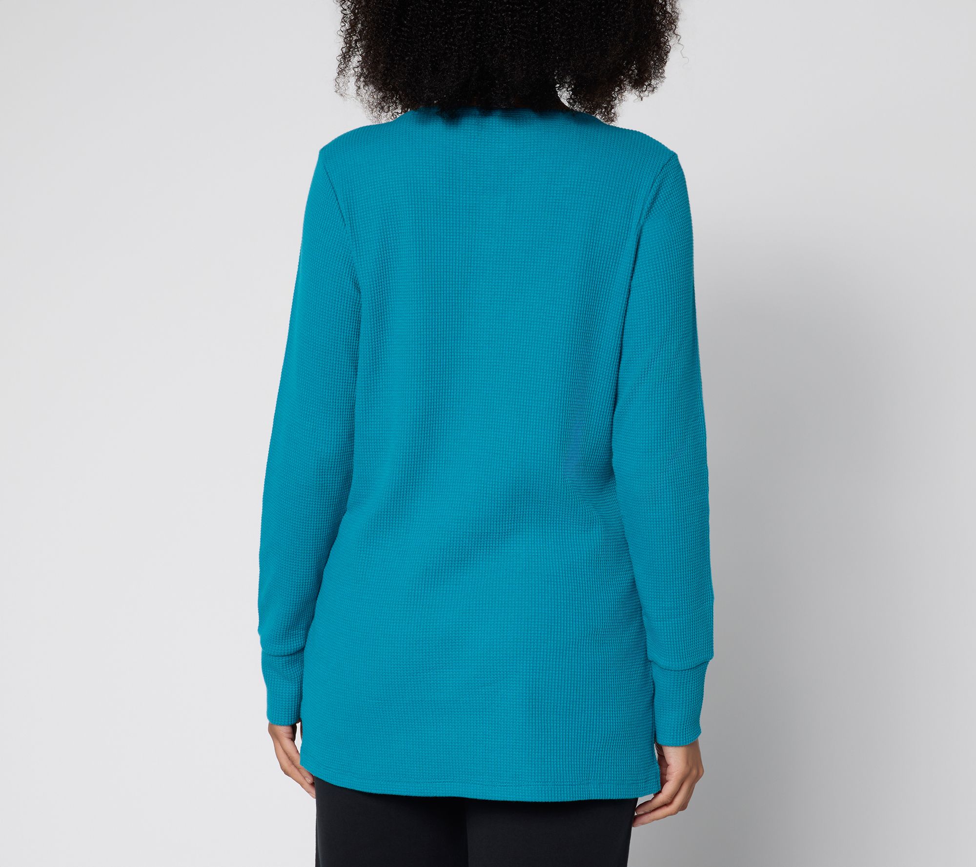 Quacker Factory Sparkle and Shine Baby Waffle Snap Henley