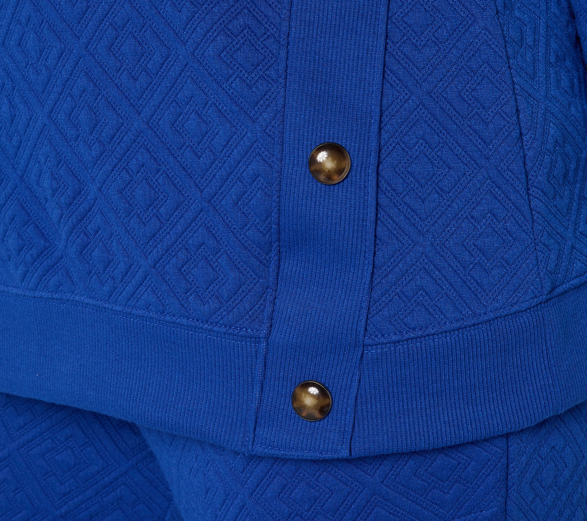 Denim & Co. Active Patterned Jacquard Mock Neck Top