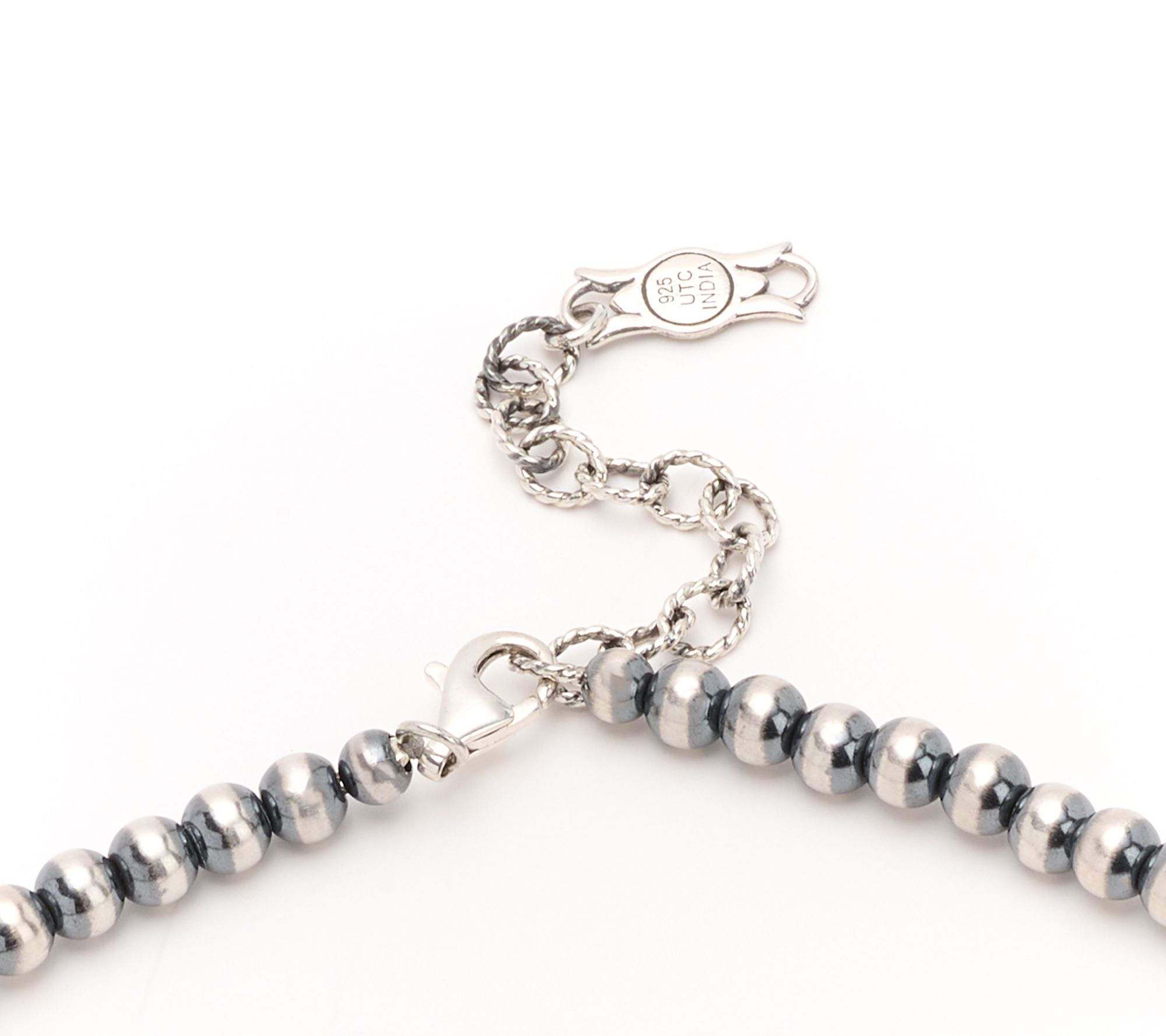 American West Sterling Silver Gemstone Squash Blossom Necklace