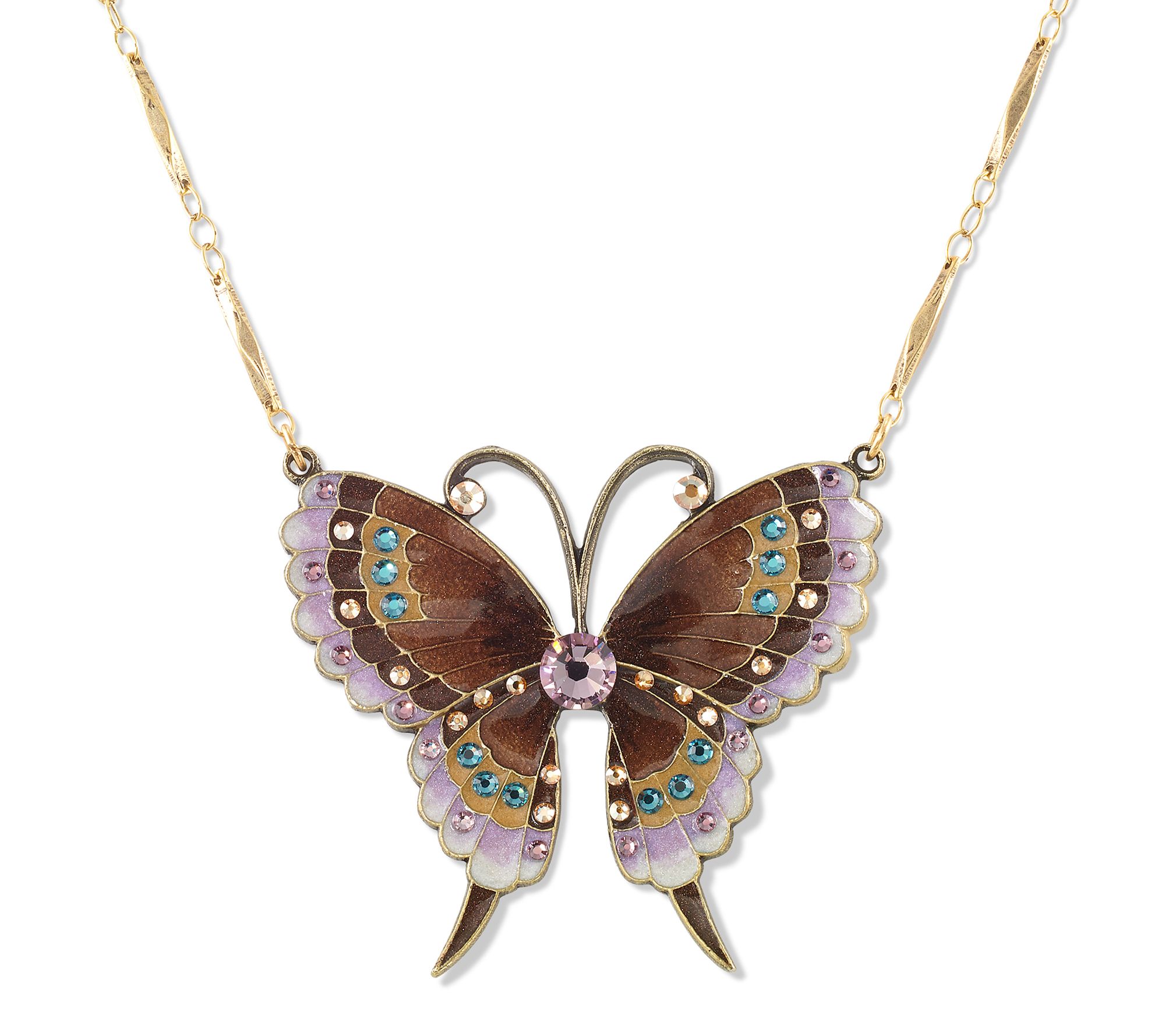 Anne Koplik Crystal Statement Butterfly Necklace