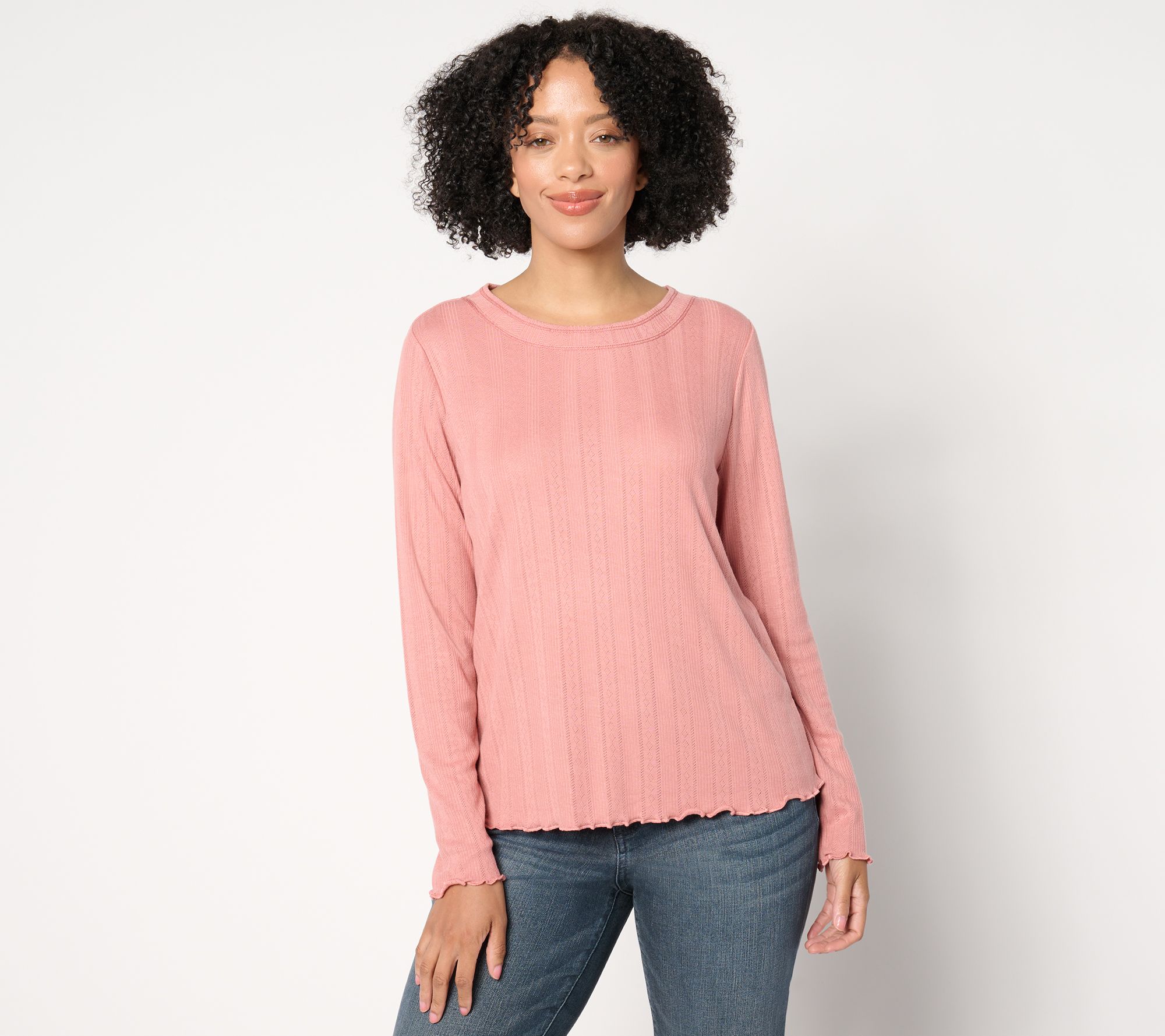 Me by Jennie Garth Palamino Pointelle Knit Crewneck Tee