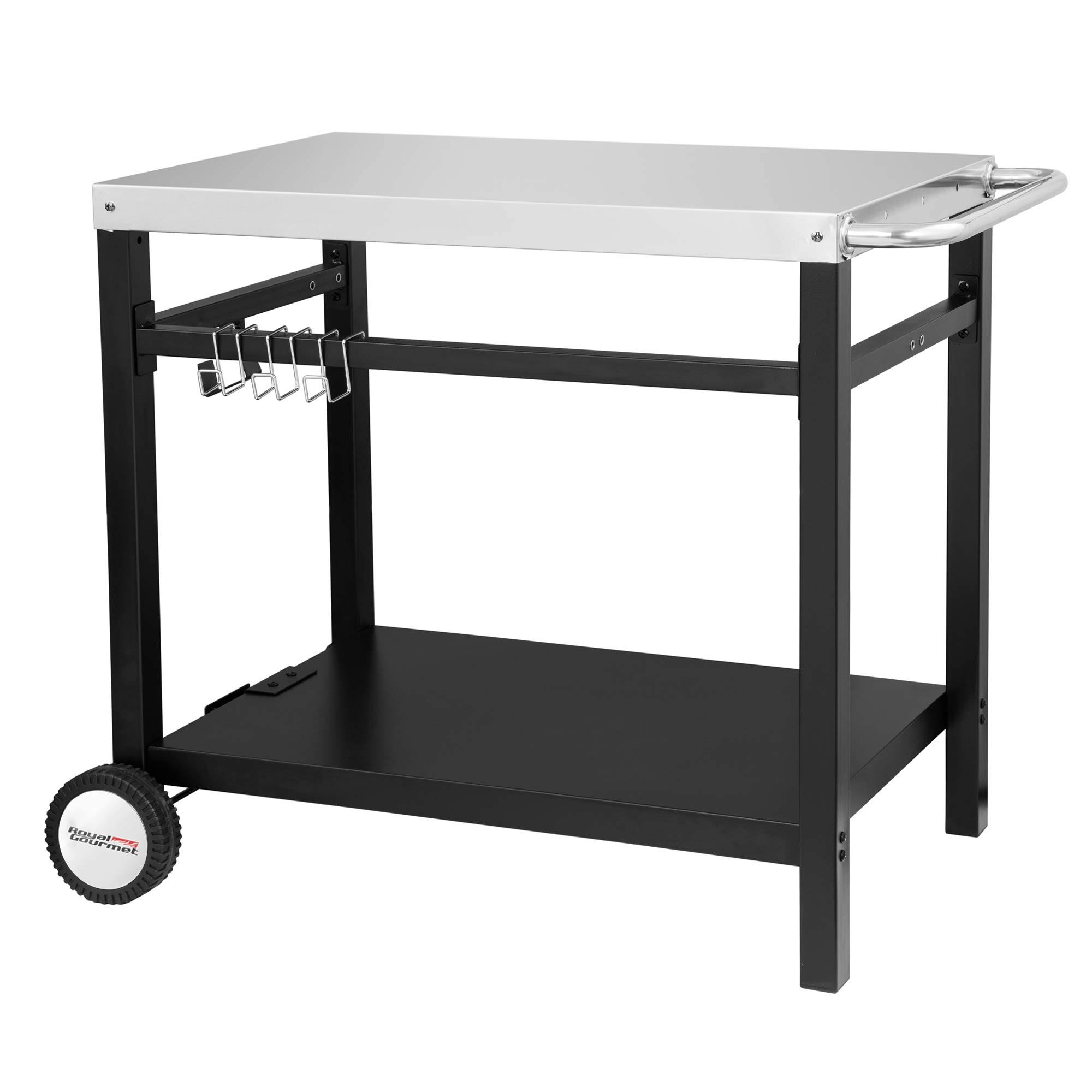 Royal Gourmet Double Shelf Movable Dining Cart Work Table