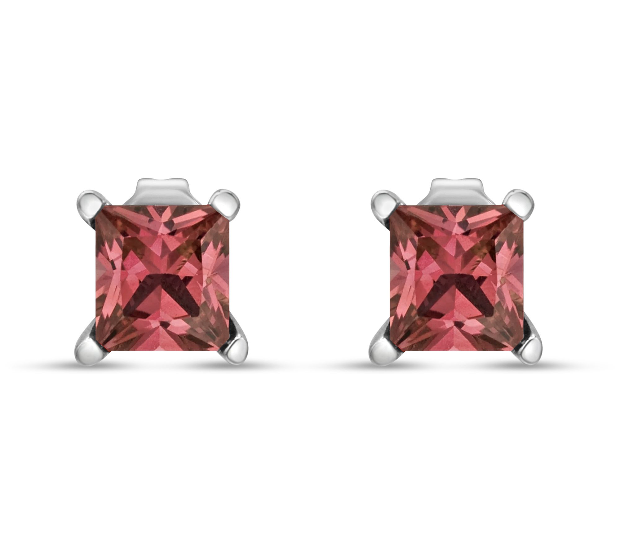 Haus of Brilliance Princess Lab-Grown Pink Diamond Earrings