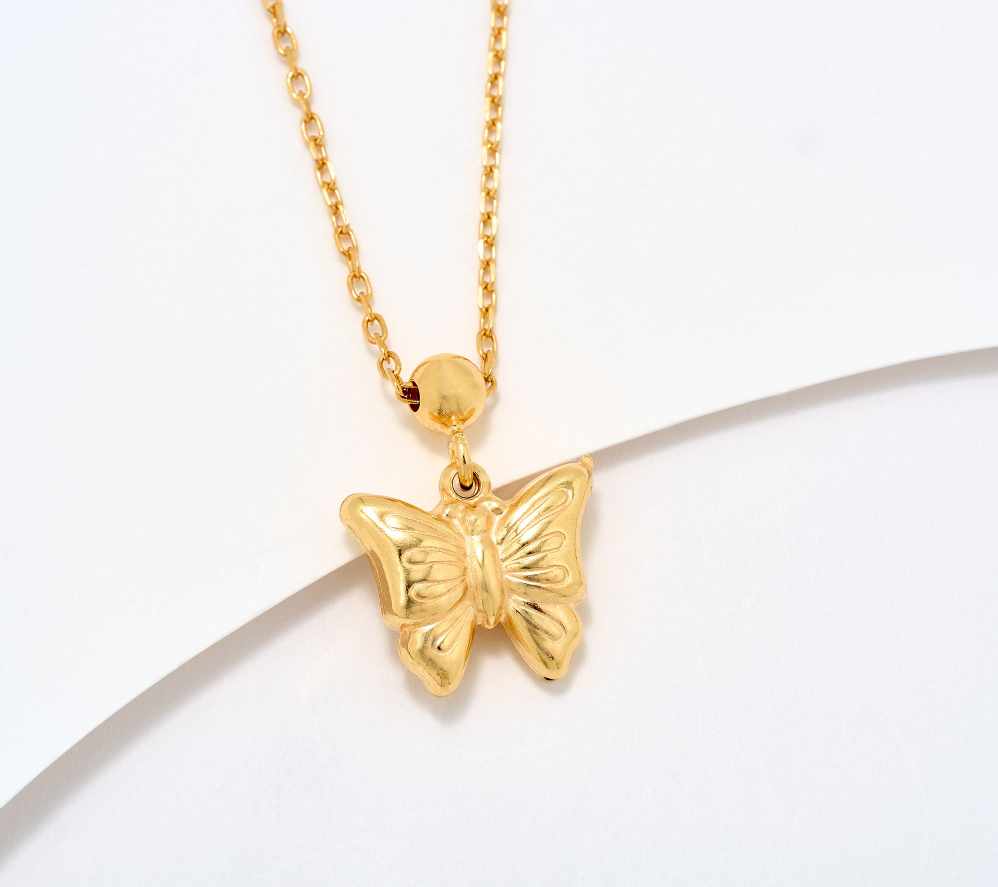 UltraFine 950 Silver Reversible Butterfly Motif Necklace