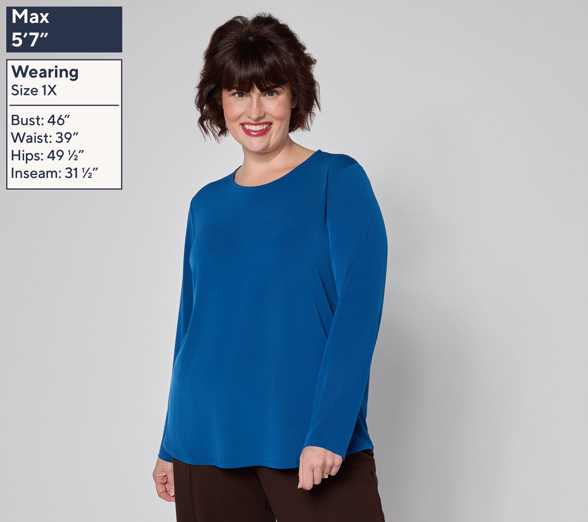 Susan Graver Essentials Liquid Knit Crew Neck Top