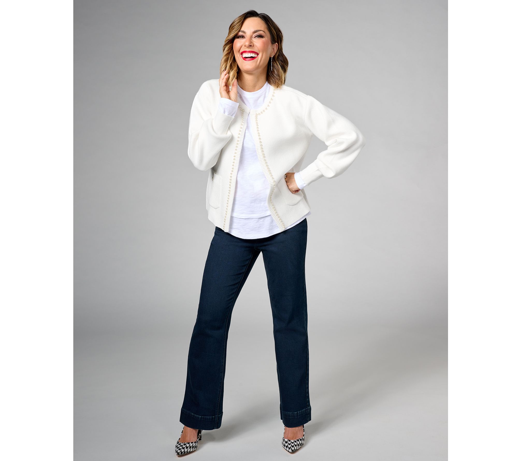 Studio Park x Amy Stran Slub Knit Long Sleeve Double Hem Top