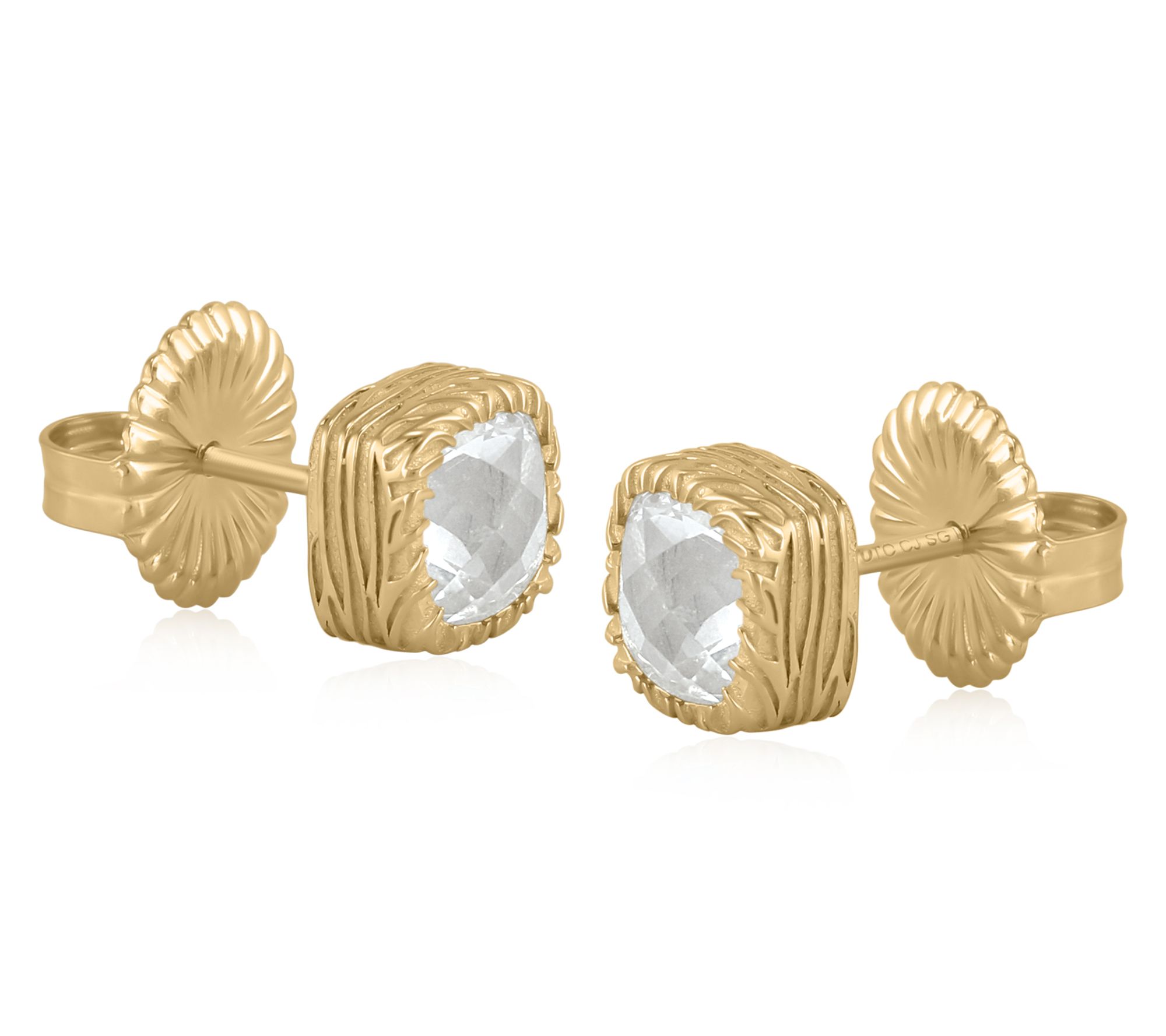 Christian James by Scott Grimes 14K Clad Cushion Cut Earrings