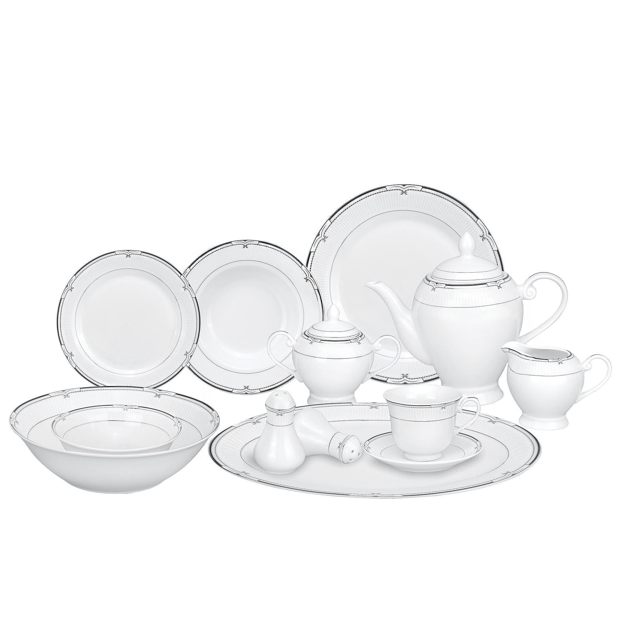 Lorren Home Trends Rio 57 Piece Porcelain Dinnerware Set