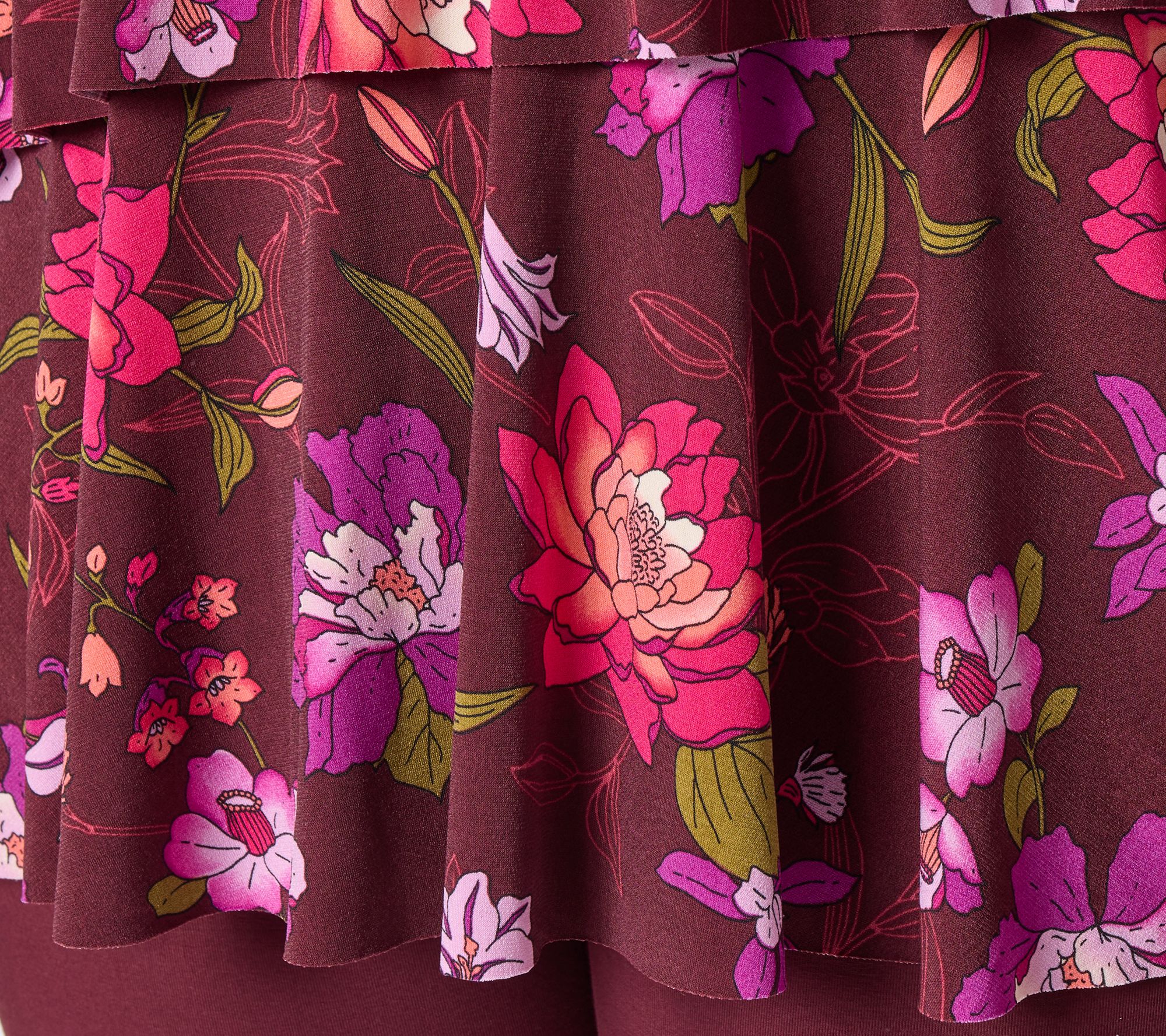 Susan Graver Liquid Knit Scoop Neck Tiered Top