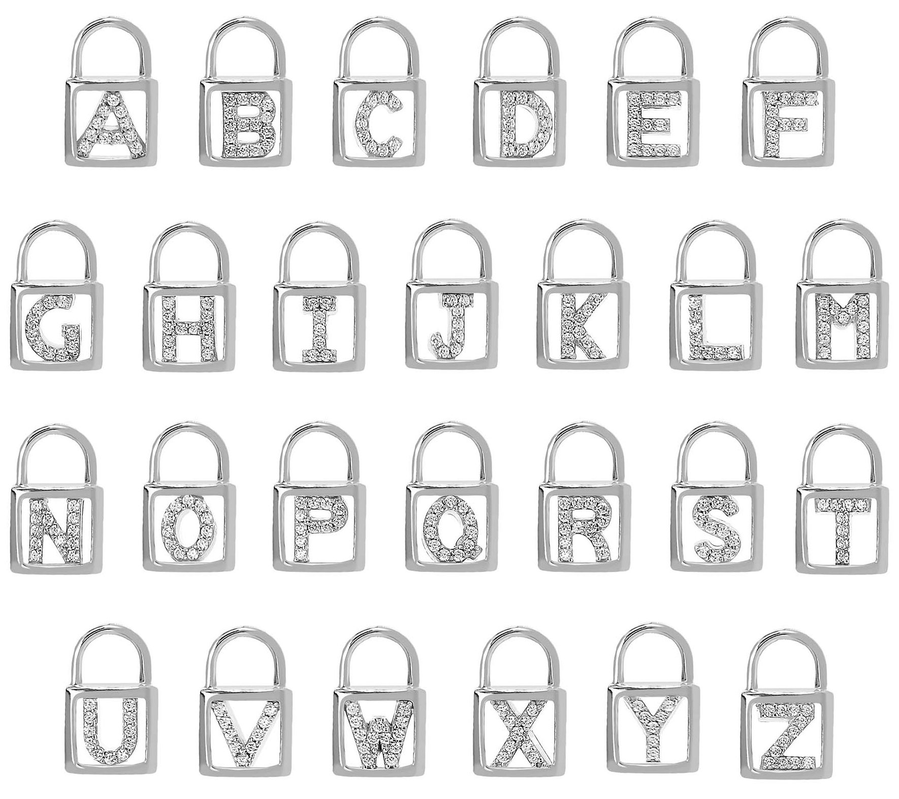 Diamonique Initial Lock Paperclip Bracelet, Ste rling Silver