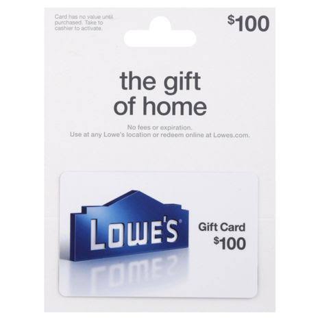 Lowes Gift Card, $100 - 1 Each