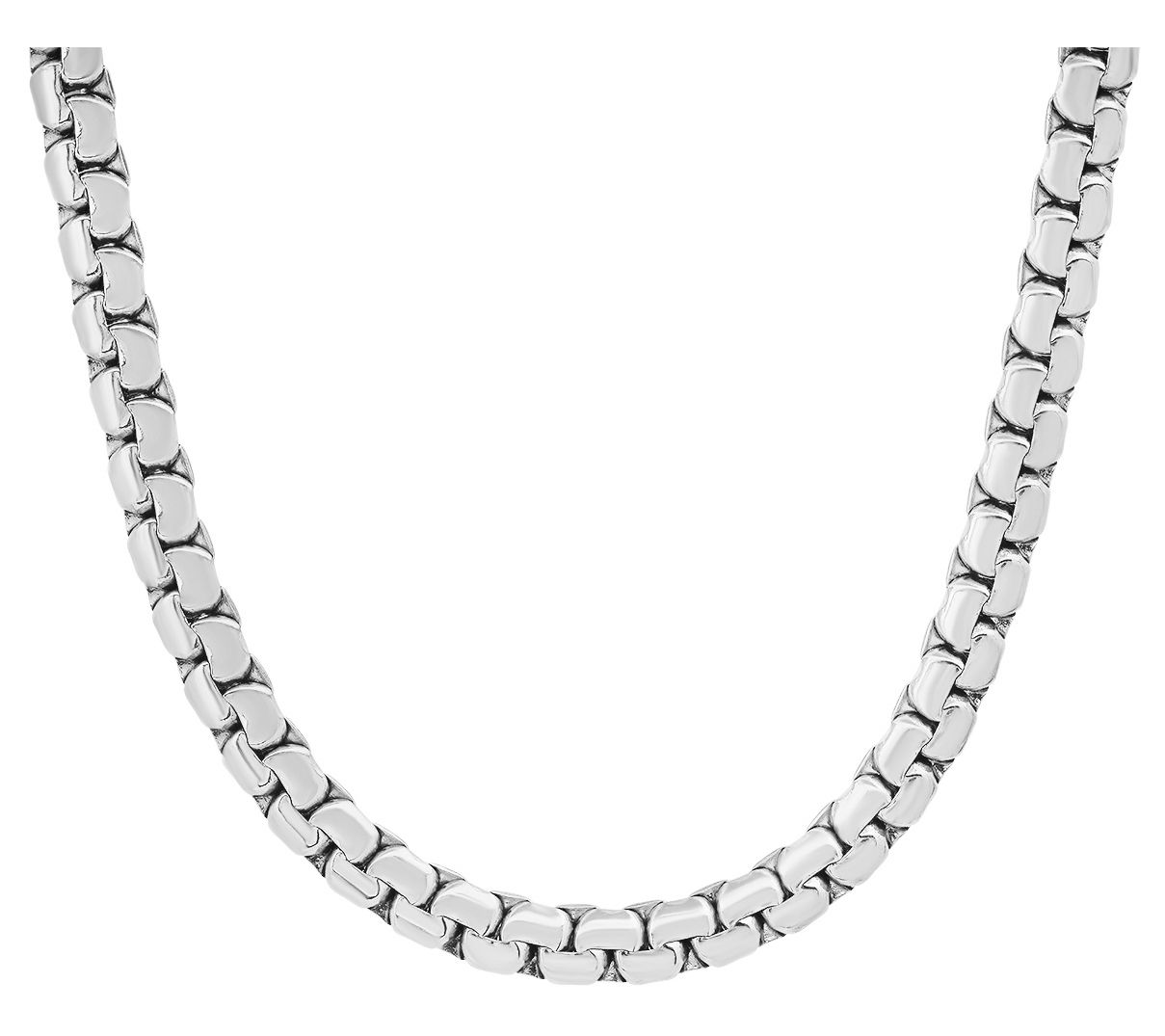 Steel by Design Men's Flat Box Chain Link Necklace