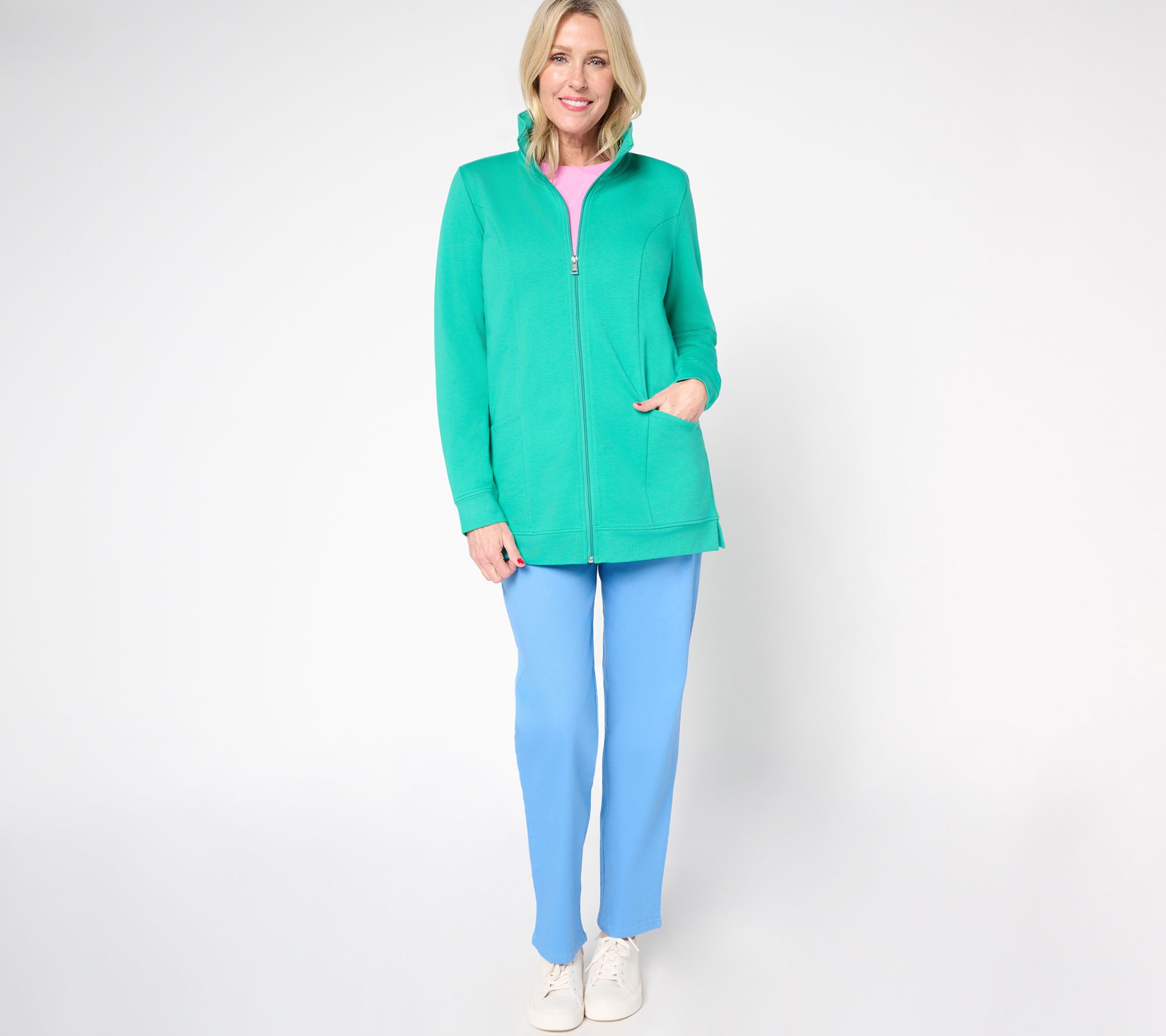 Denim & Co. Regular EasyWear French Terry Tunic Jacket