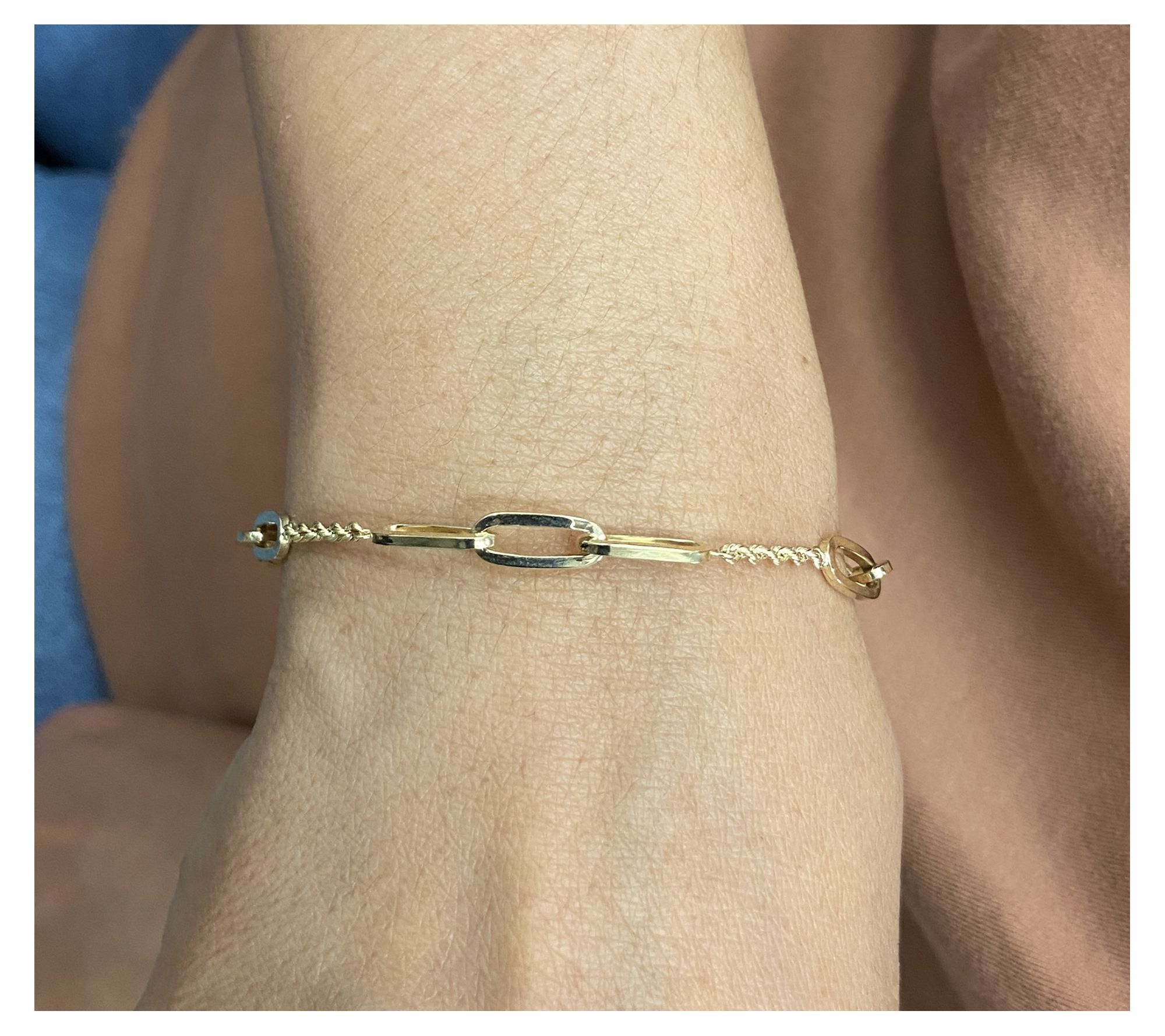 Alkeme 10K Gold Paperclip Link Station Bracelet