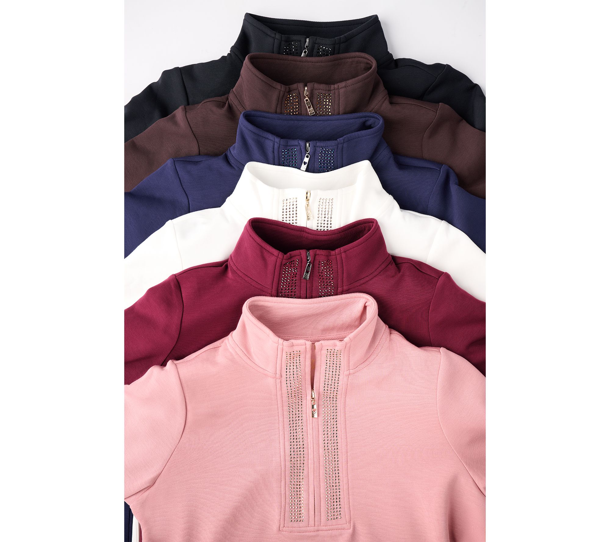 Belle by Kim Gravel Regular ScubaLuxe Sparkle Half-Zip Tunic