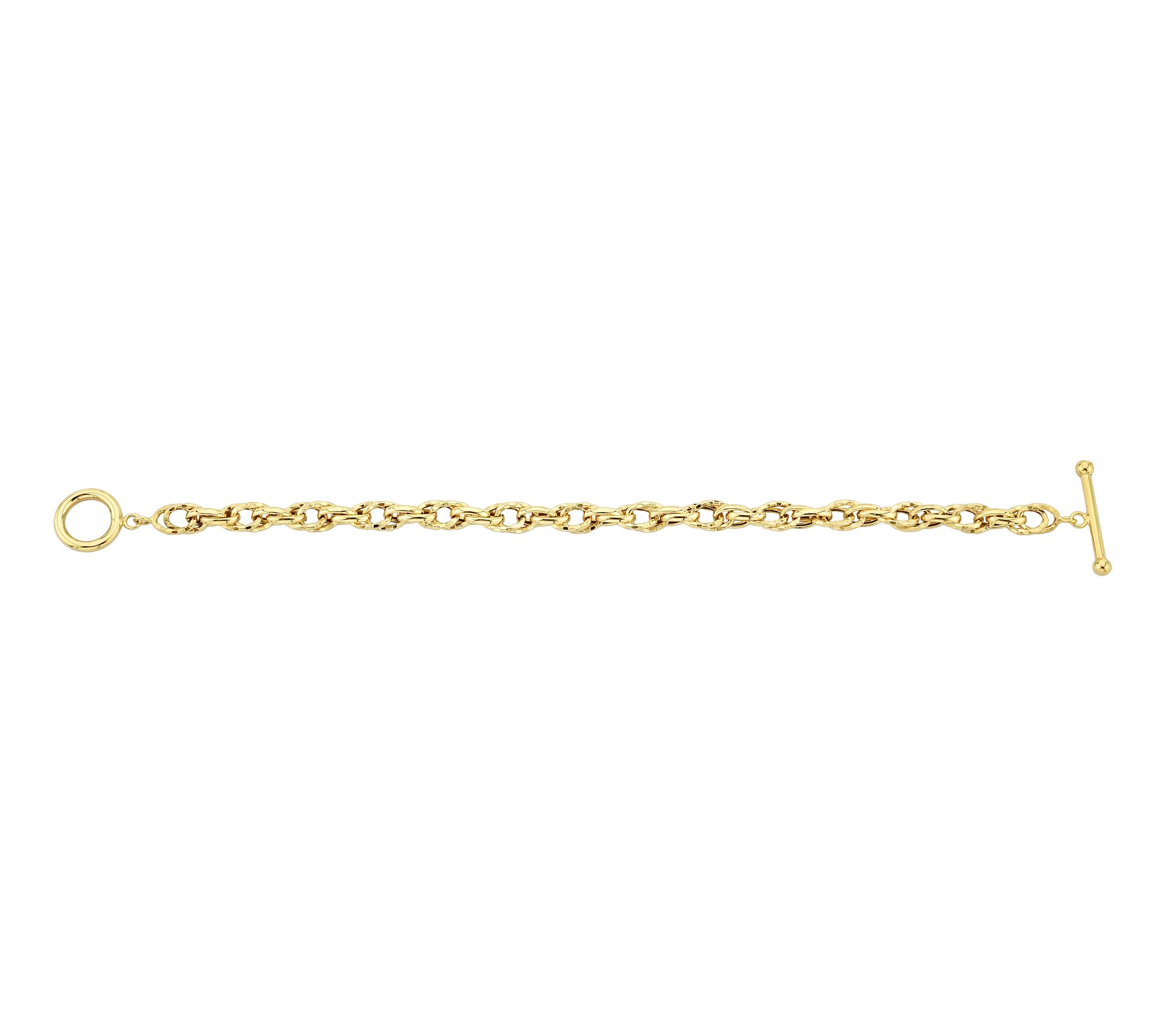 Adorna 14K Gold Double Oval Link Bracelet